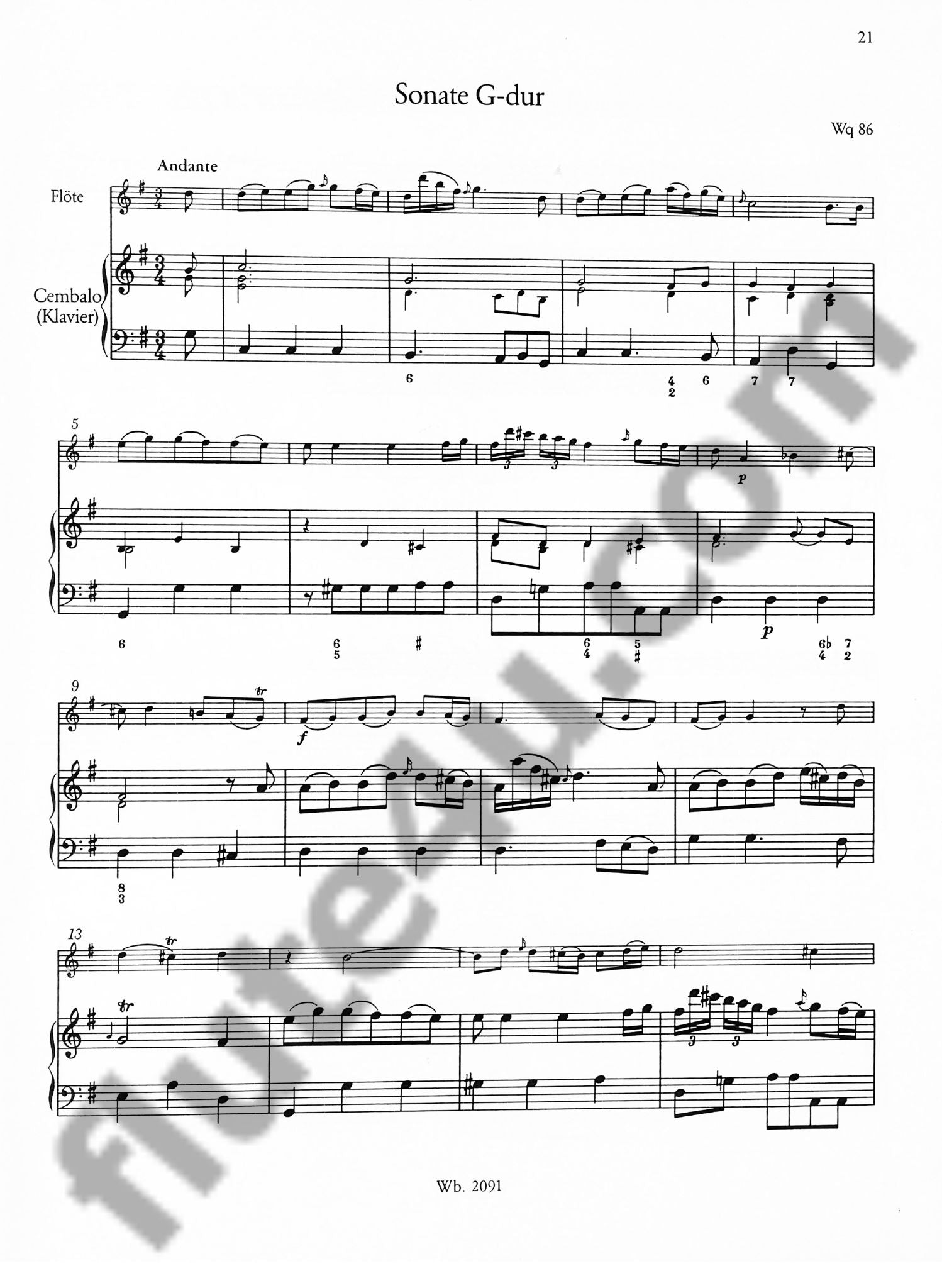 Bach, CPE :: Vier Sonaten Wq 83-86 Heft II [Four Sonatas Wq 83-86 Vol. II]