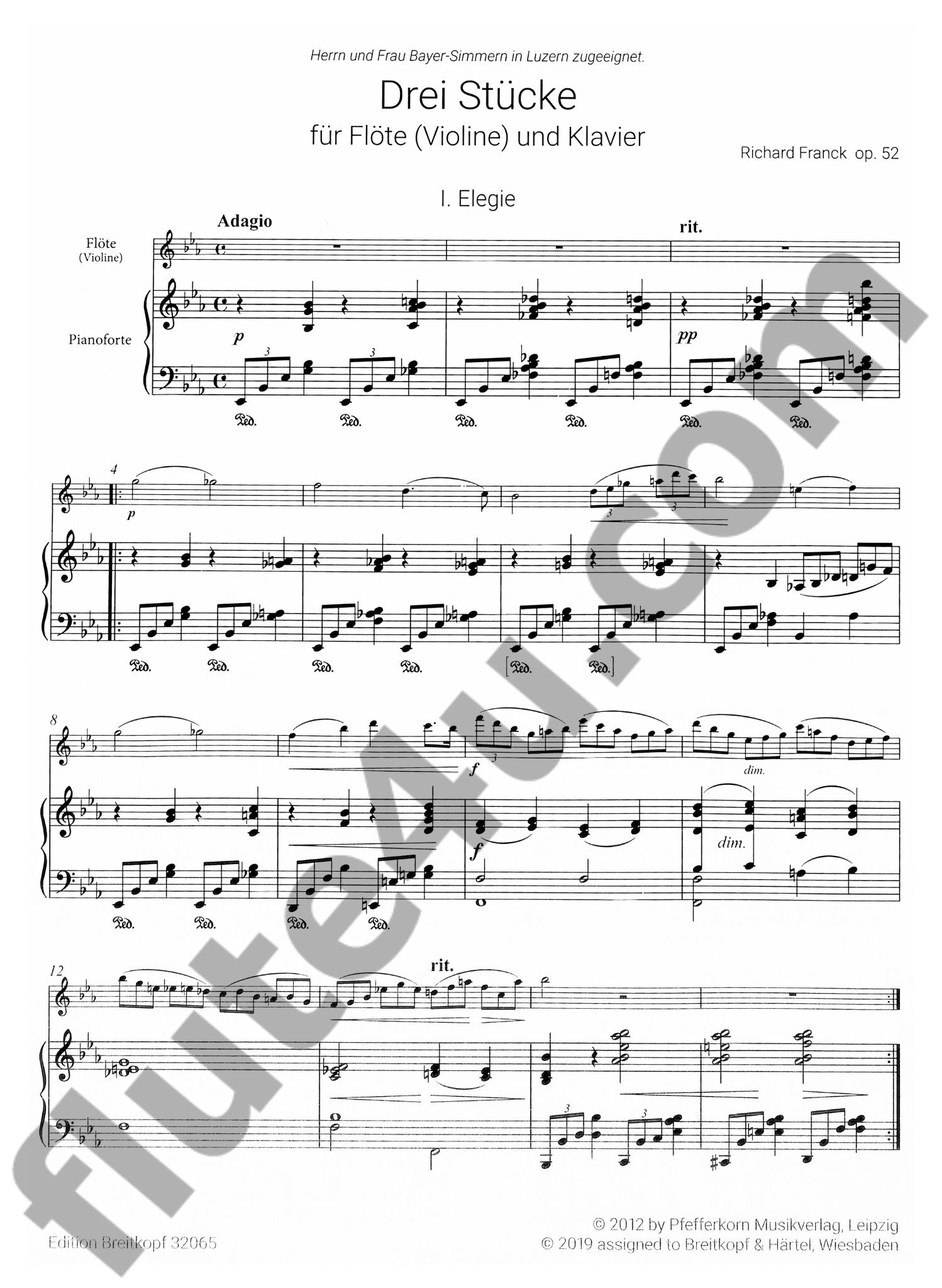 Franck, R :: Drei Stucke [Three Pieces] op. 52