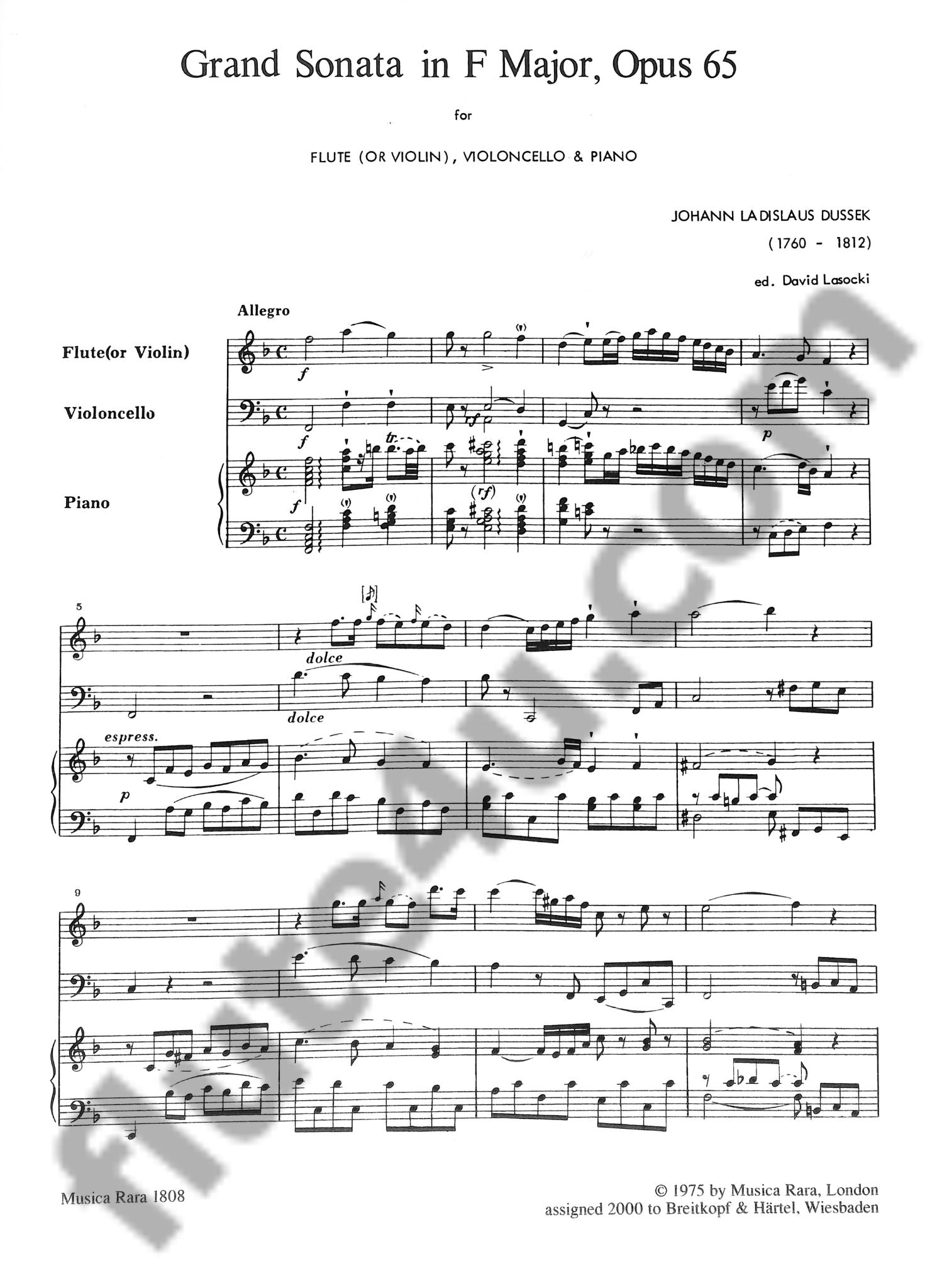 Dussek, JL :: Grand Sonata in F Major op. 65