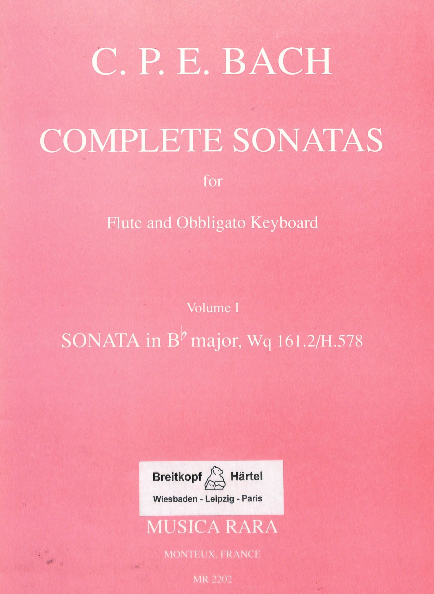Bach, CPE :: Sonata in B flat Major Wq. 161.2/H. 578