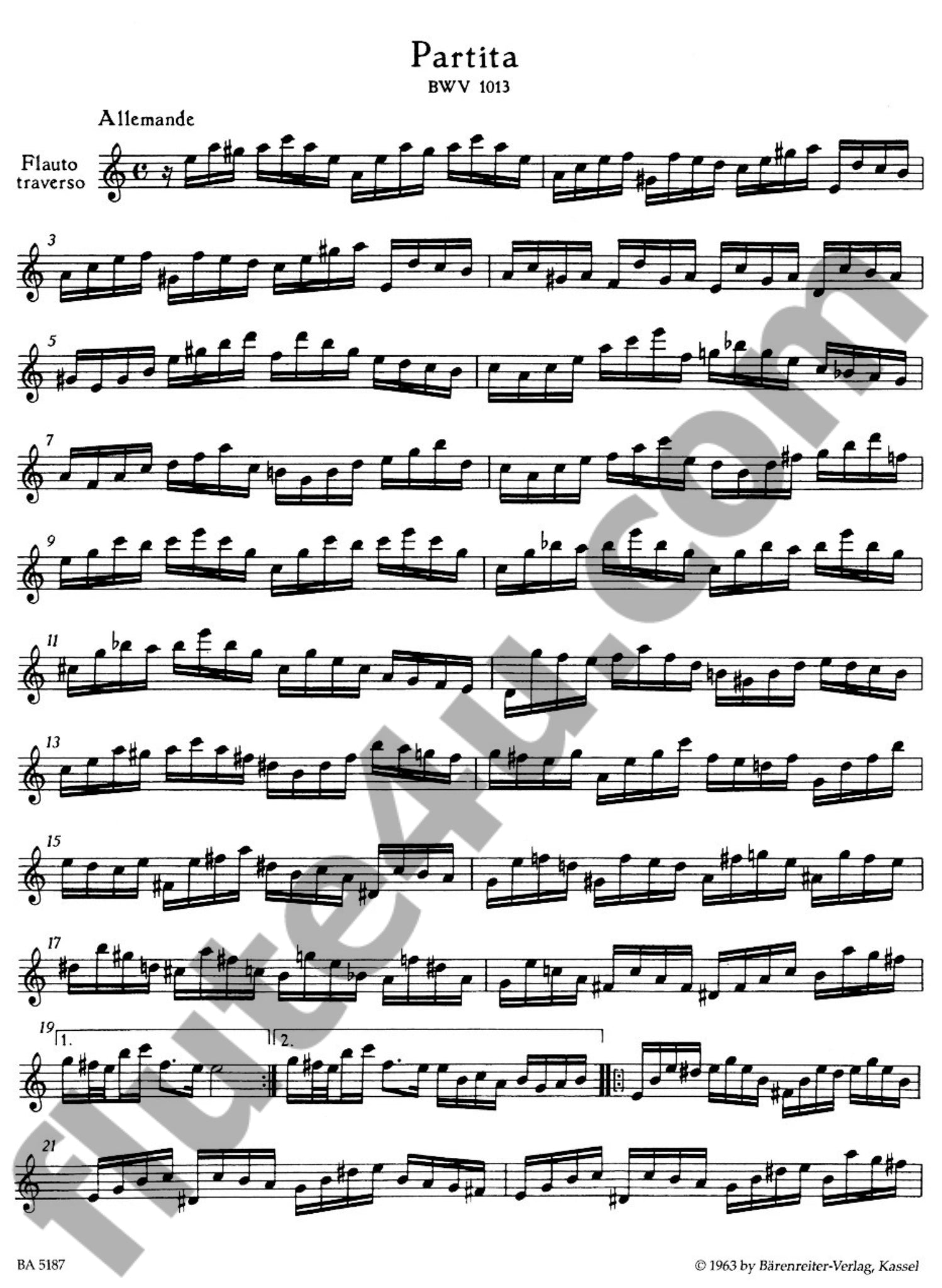 Bach, JS :: Partita a-Moll [Partita in A minor] BWV 1013