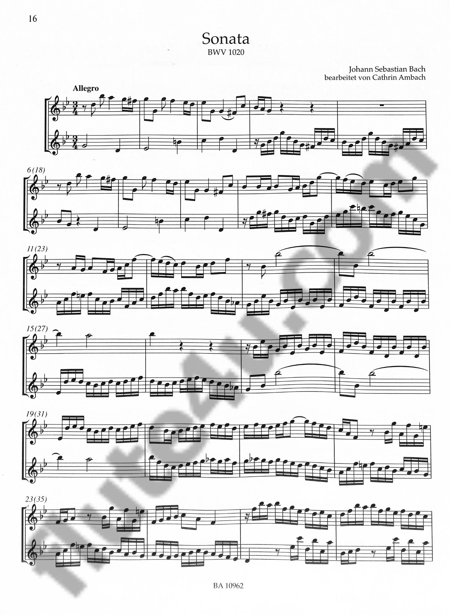 Bach, JS :: Drei Sonaten [Three Sonatas]