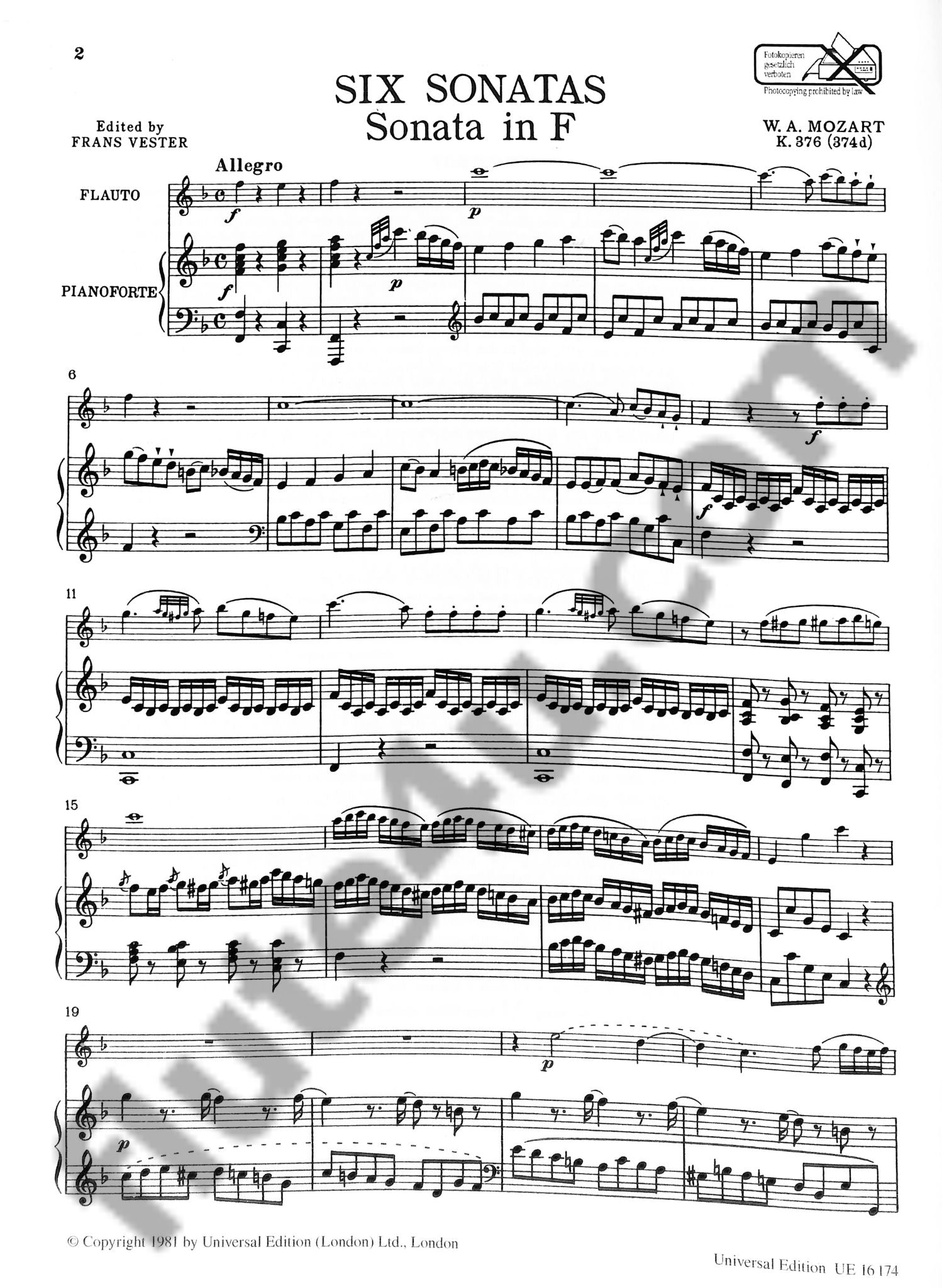 Mozart, WA :: Sechs Sonaten [Six Sonatas] - Volume 1
