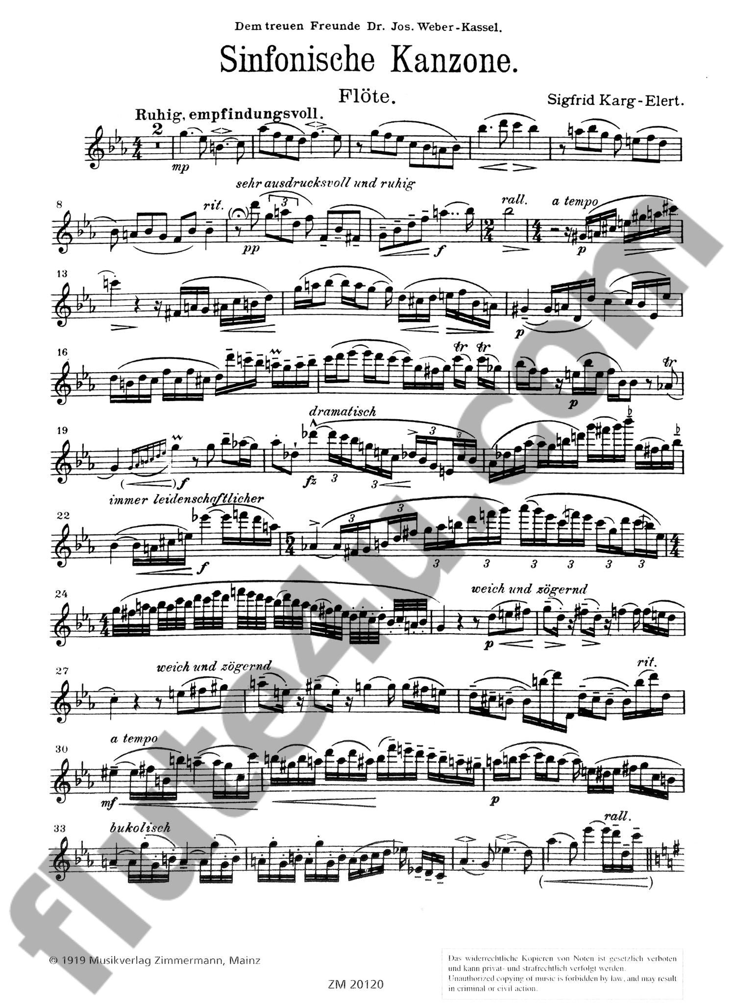 Karg-Elert, S :: Sinfonische Kanzone [Symphonic Canzona, Op. 114]