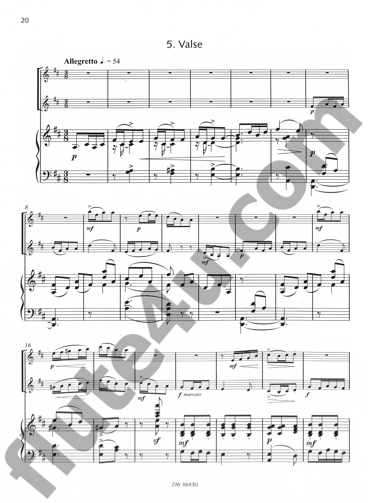 Cui, C :: 5 Petit duos pour flute et violon (flute) et piano