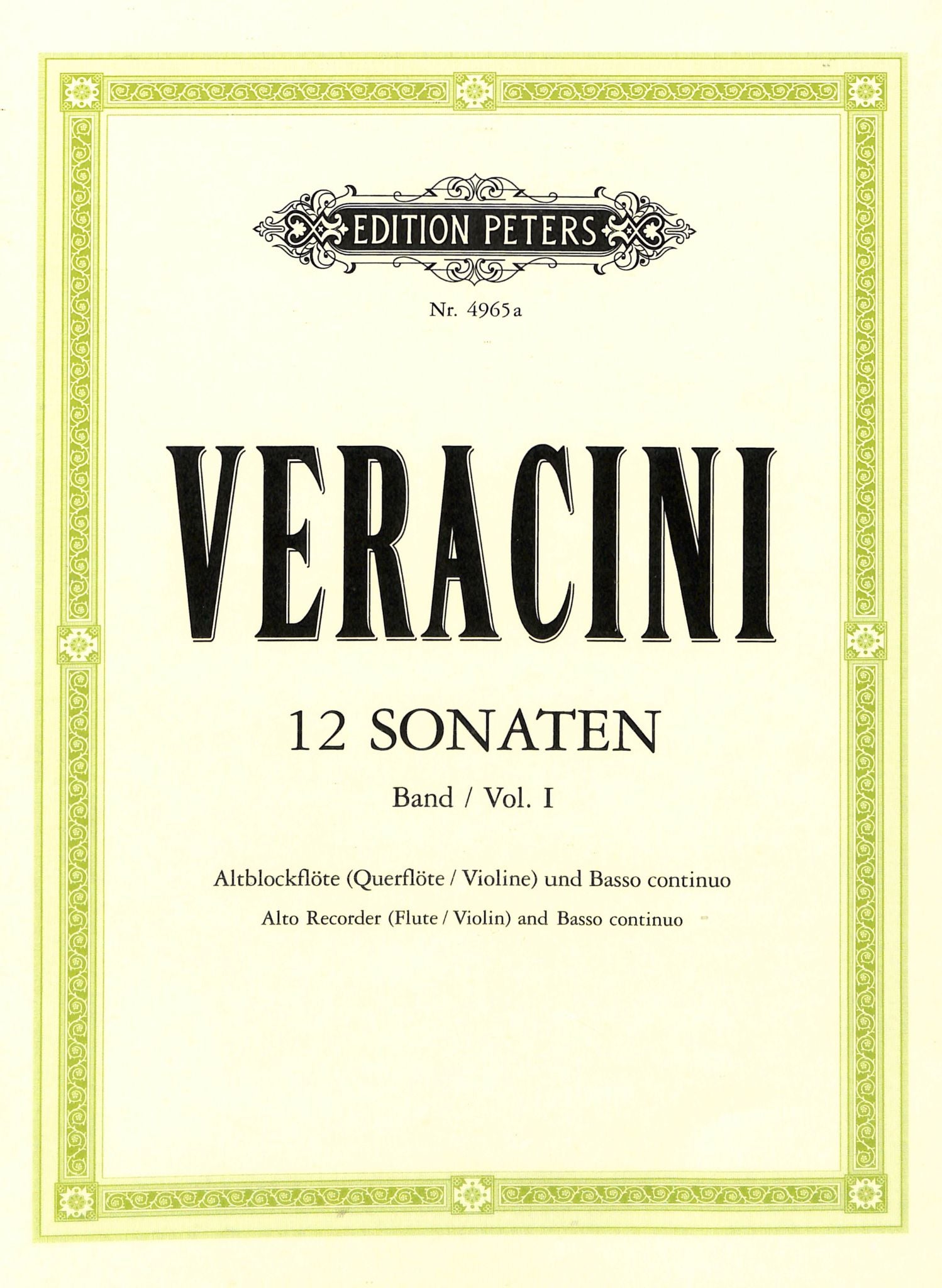 Veracini, FM :: 12 Sonaten I [12 Sonatas Op. 1 Vol. 1]