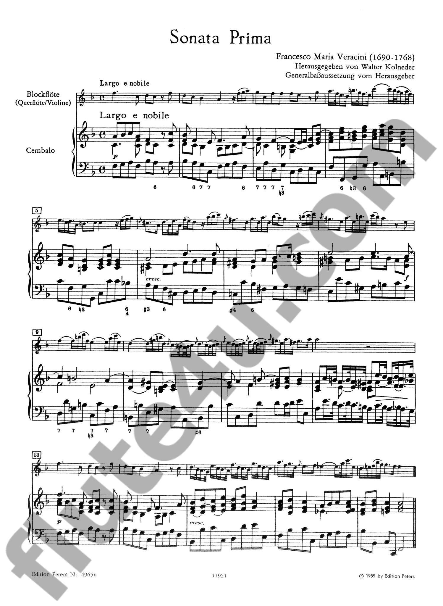 Veracini, FM :: 12 Sonaten I [12 Sonatas Op. 1 Vol. 1]