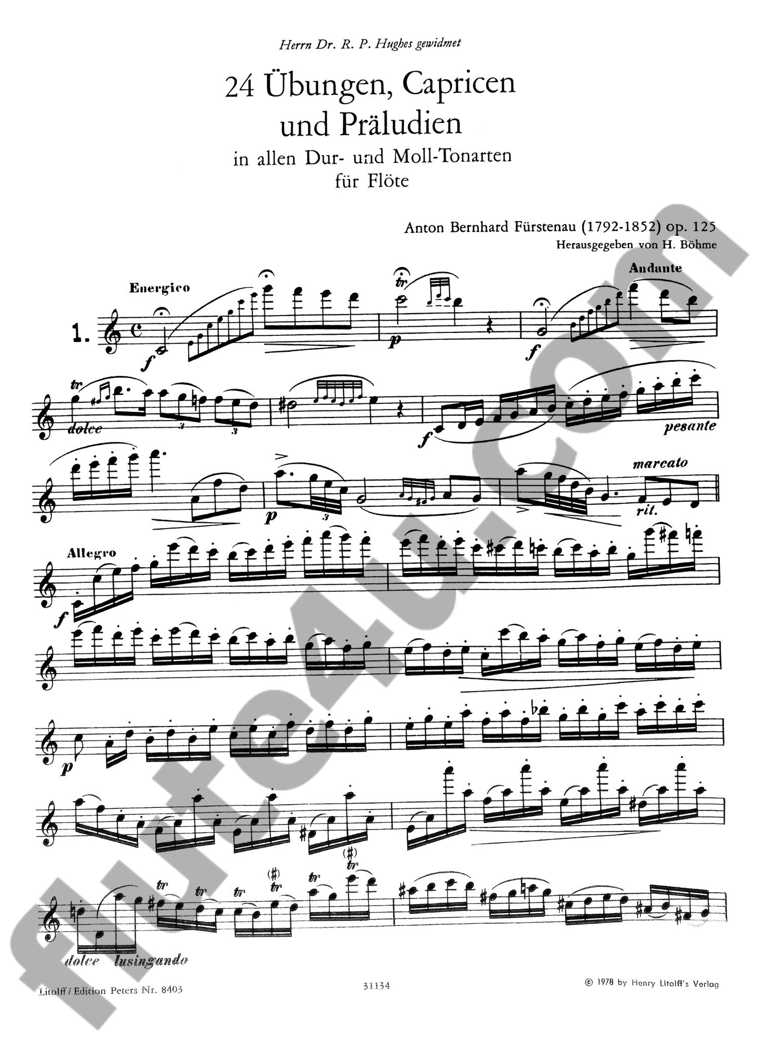 Furstenau, A :: 24 Ubungen, Capricen und Paludien op. 125 [24 Exercises, Caprices and Preludes op. 125]