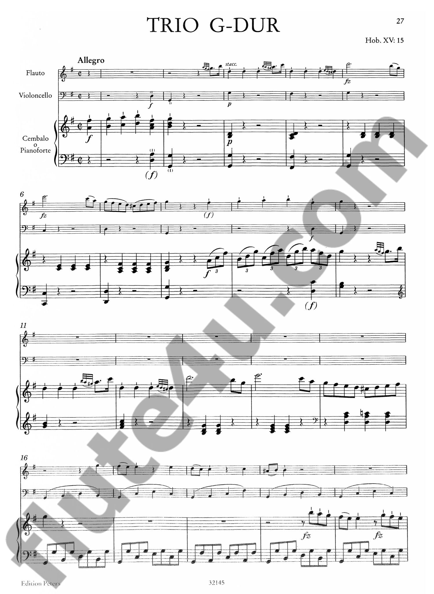 Haydn, J :: 3 Trios Hob. XV: 15-17