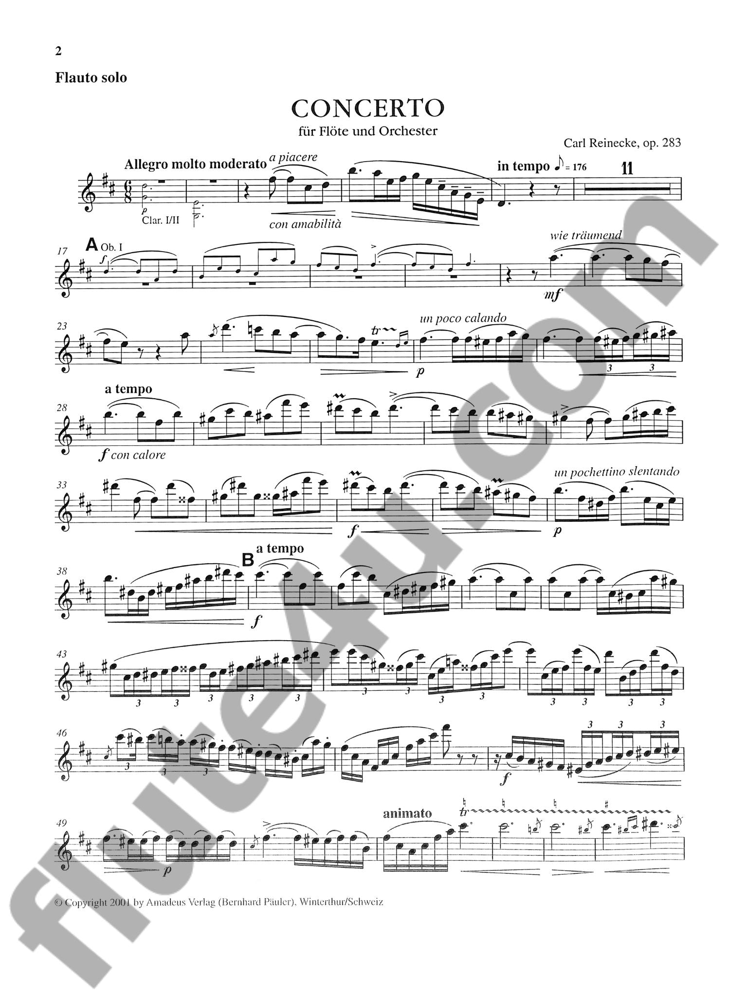Reinecke, C :: Flotenkonzert op. 283 [Concerto op. 283]