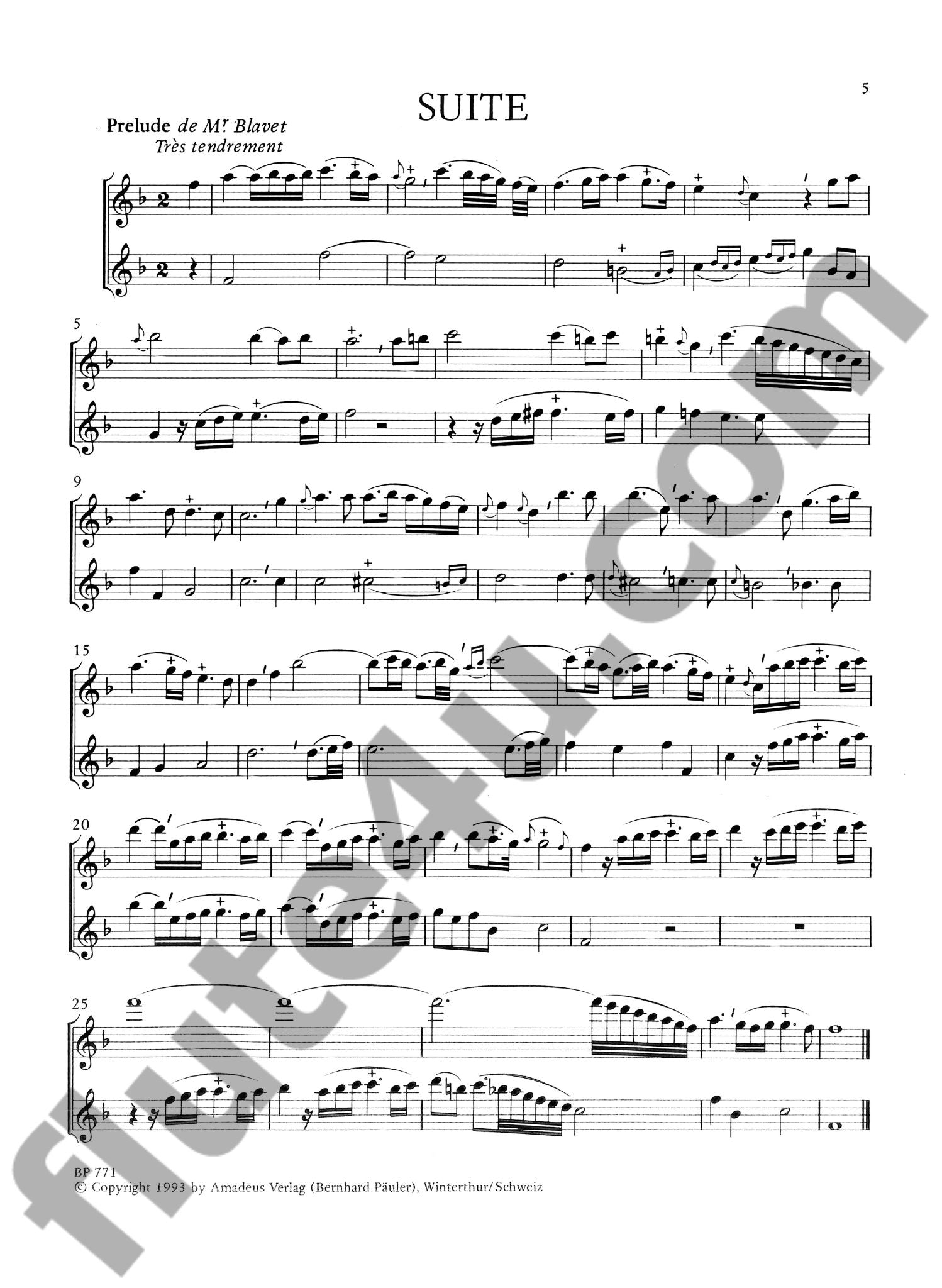 Blavet, M :: Recueil de Pieces [Collection of Pieces] - Volume I