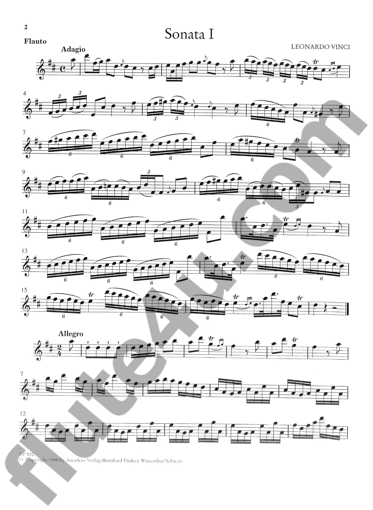 Vinci, L :: Zwei Sonaten [Two Sonatas]
