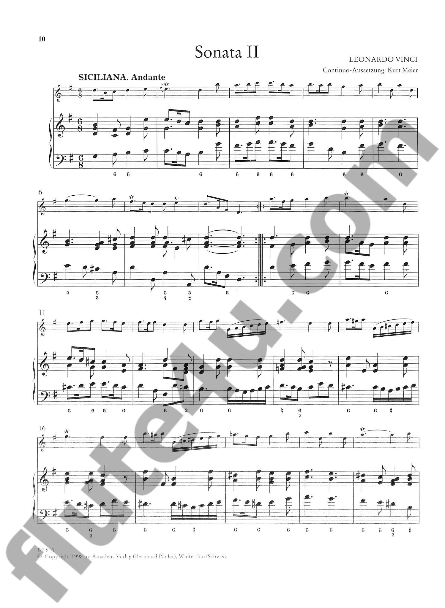 Vinci, L :: Zwei Sonaten [Two Sonatas]