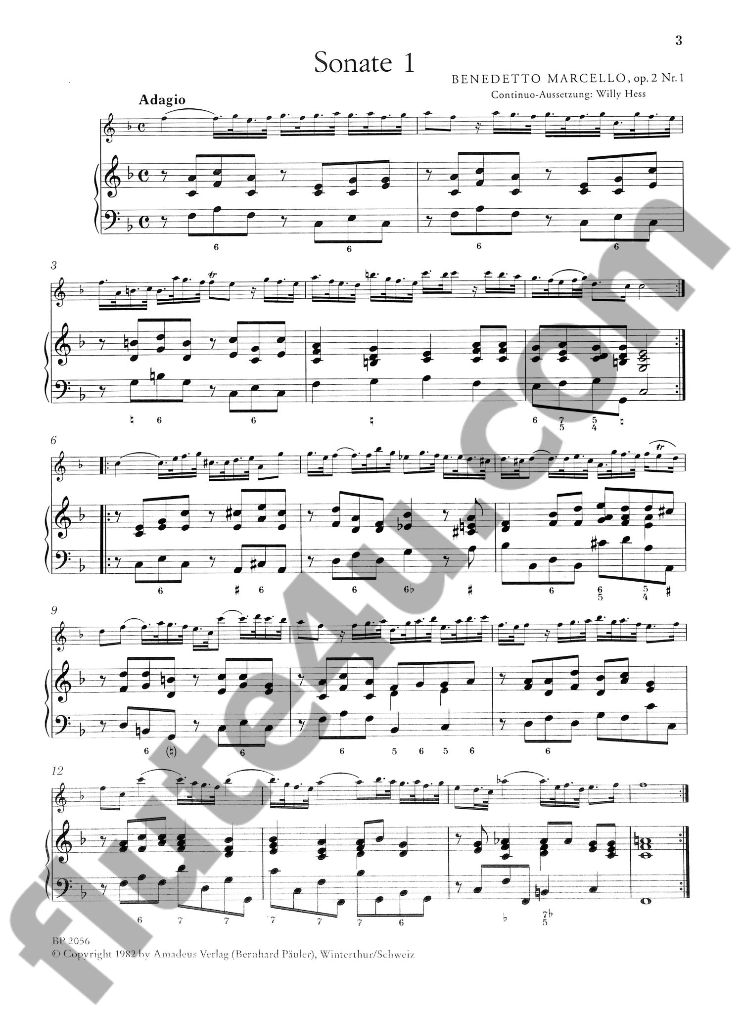 Marcello, B :: Zwolf Sonaten I [Twelve Sonatas I]