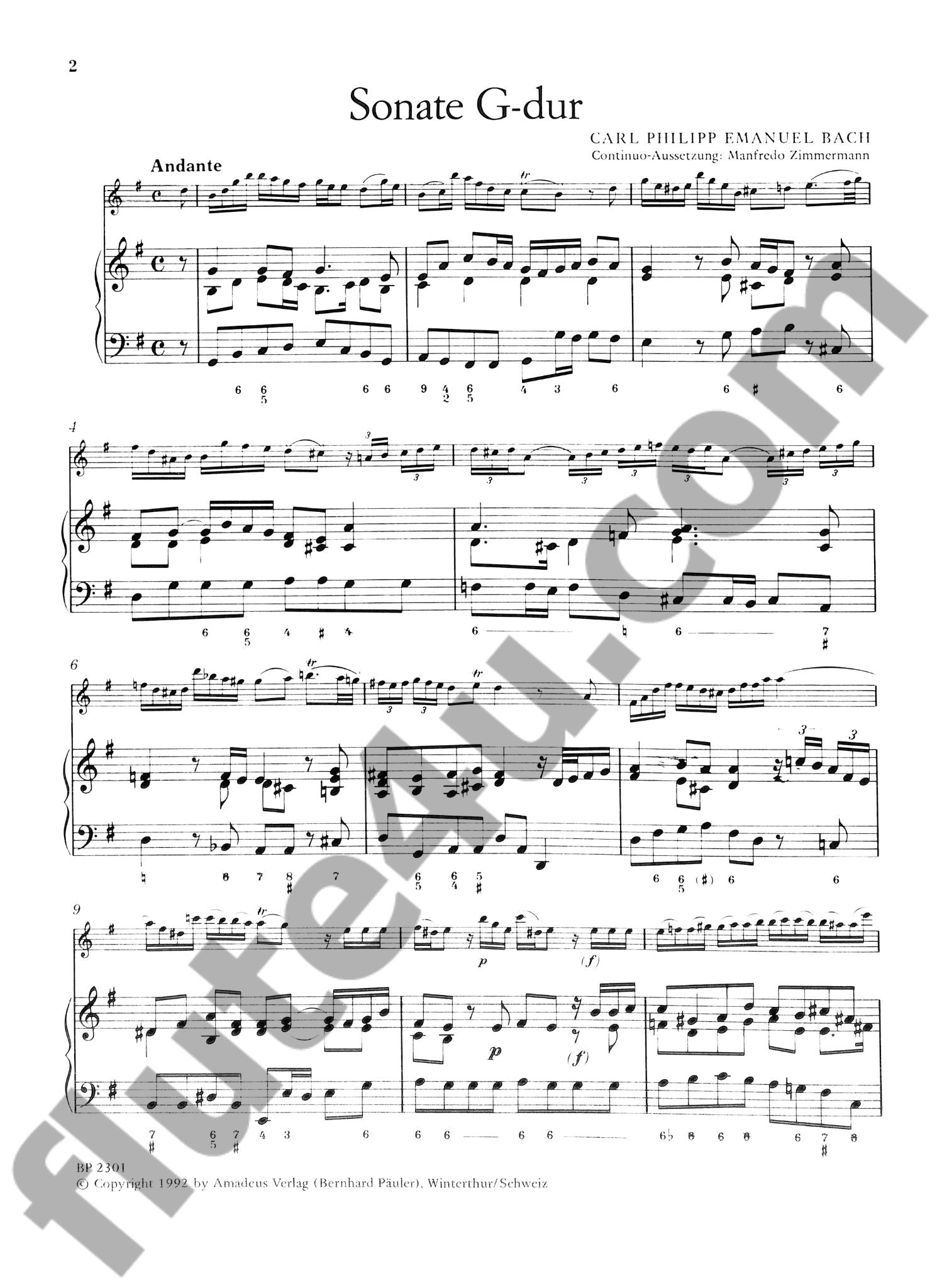 Bach, CPE :: 1. Sonate G-dur | 2. Sonate e-moll [1st Sonata in G major | 2nd Sonata in E minor]