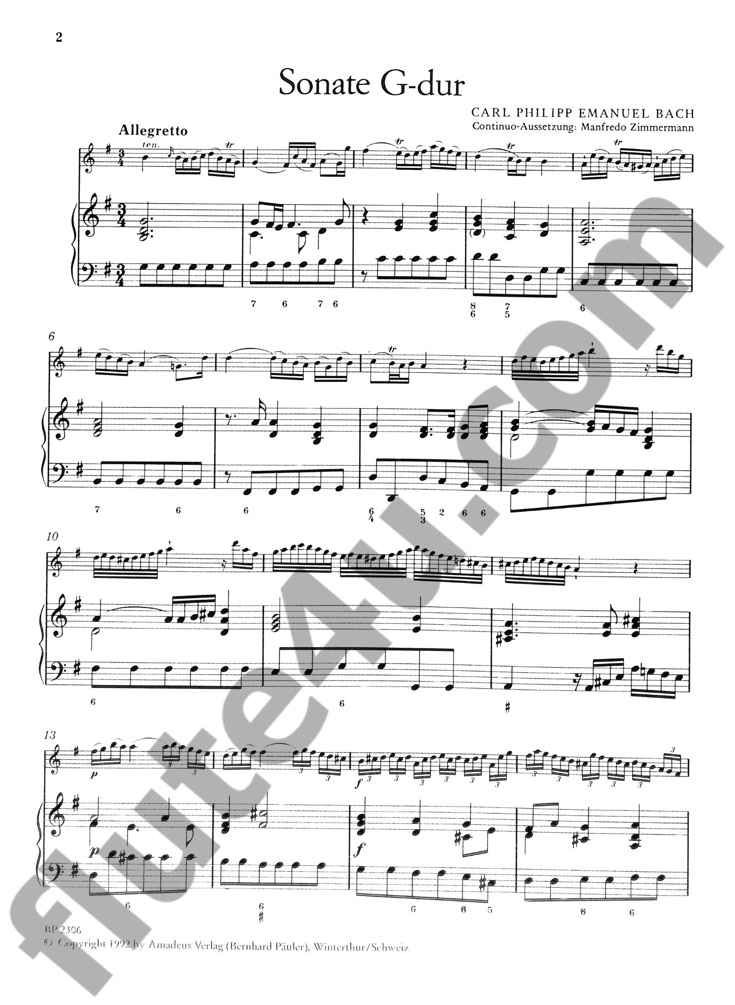 Bach, CPE :: 11. Sonate G-dur [11th Sonata in G major]