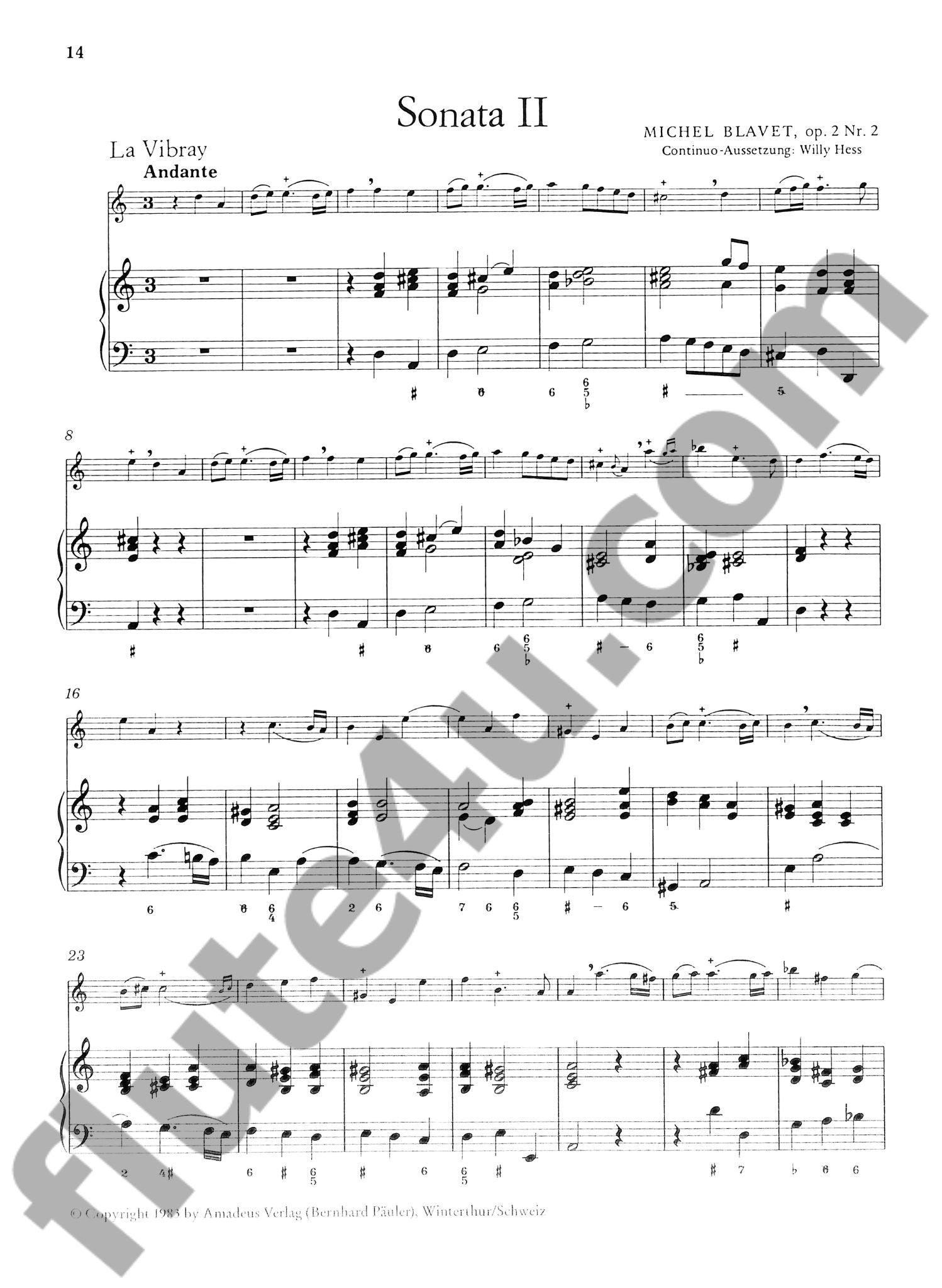 Blavet, M :: Sechs Sonaten op. 2 Heft I [Six Sonatas op. 2 Vol. 1, No. 1-3]