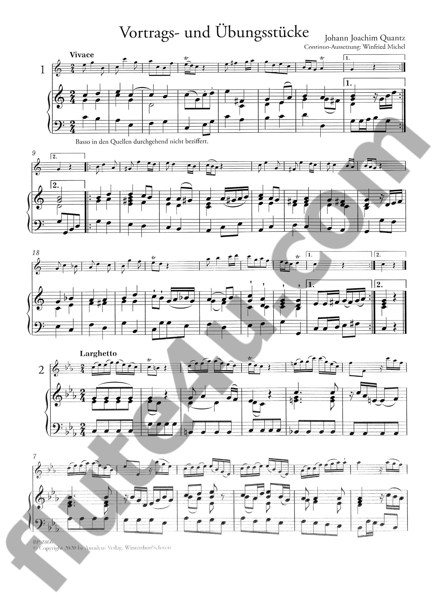 Quantz, JJ :: Vortrags-und Ubungsstucke [Exercises and Recital Pieces]