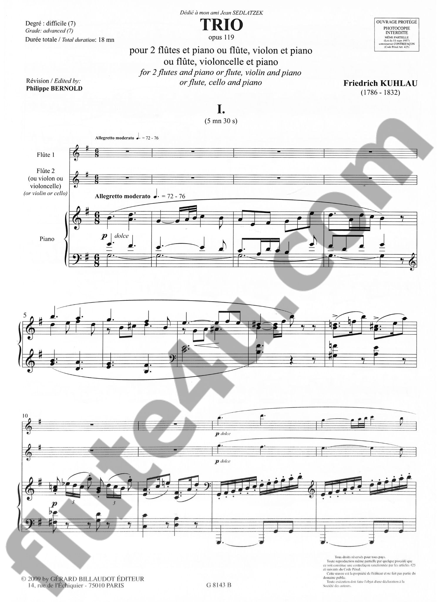 Kuhlau, F :: Trio, op. 119