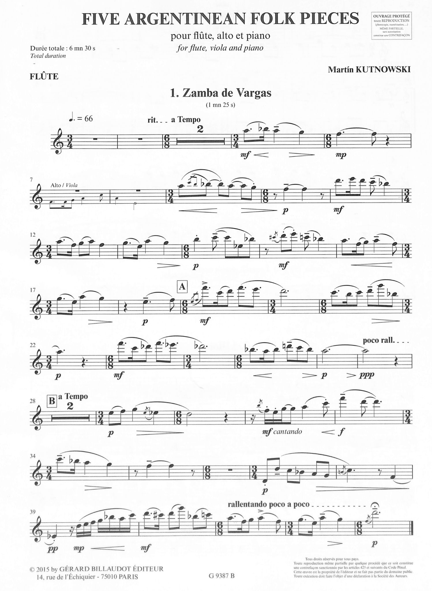 Kutnowski, M :: Five Argentinean Folk Pieces