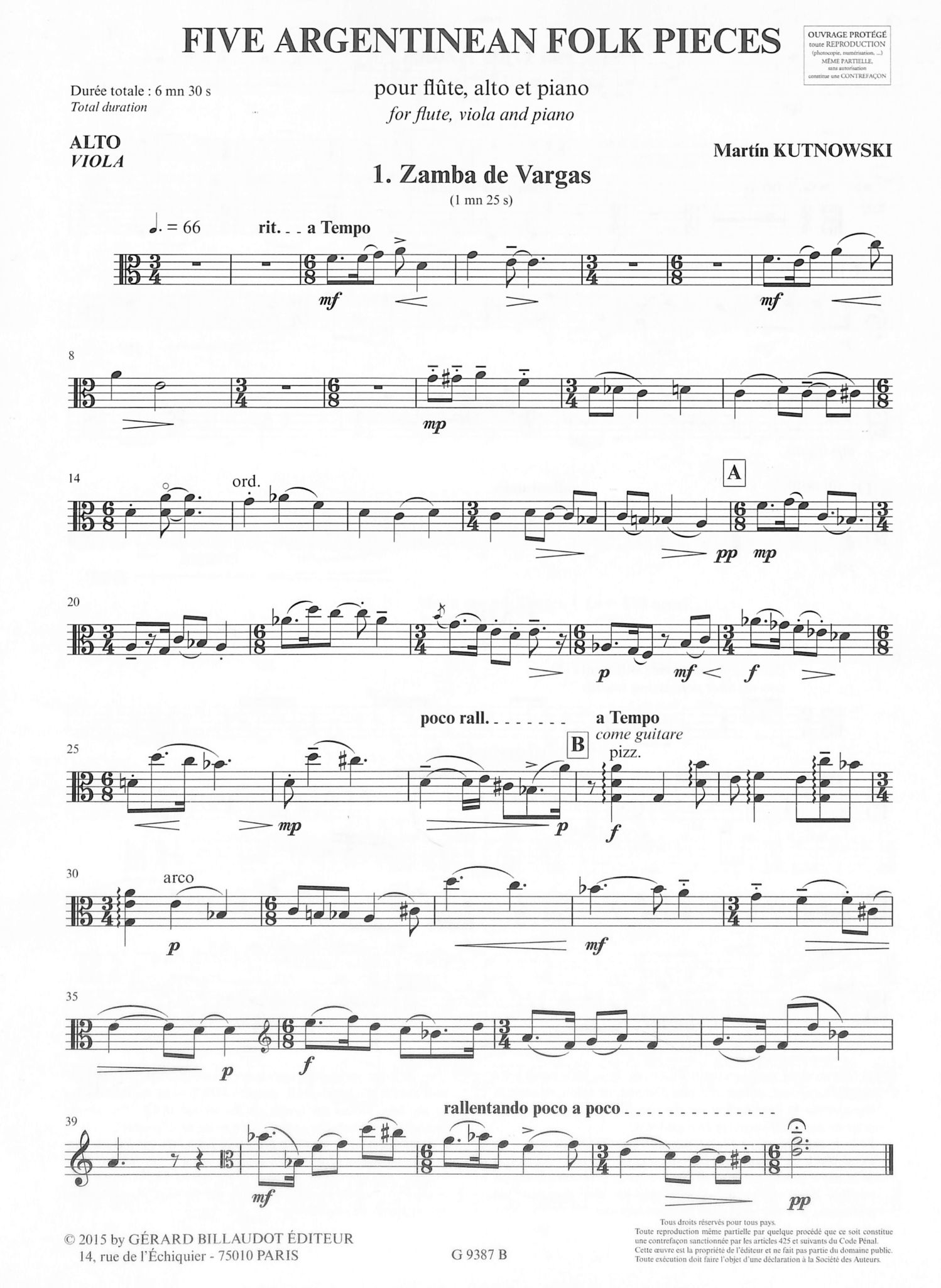 Kutnowski, M :: Five Argentinean Folk Pieces