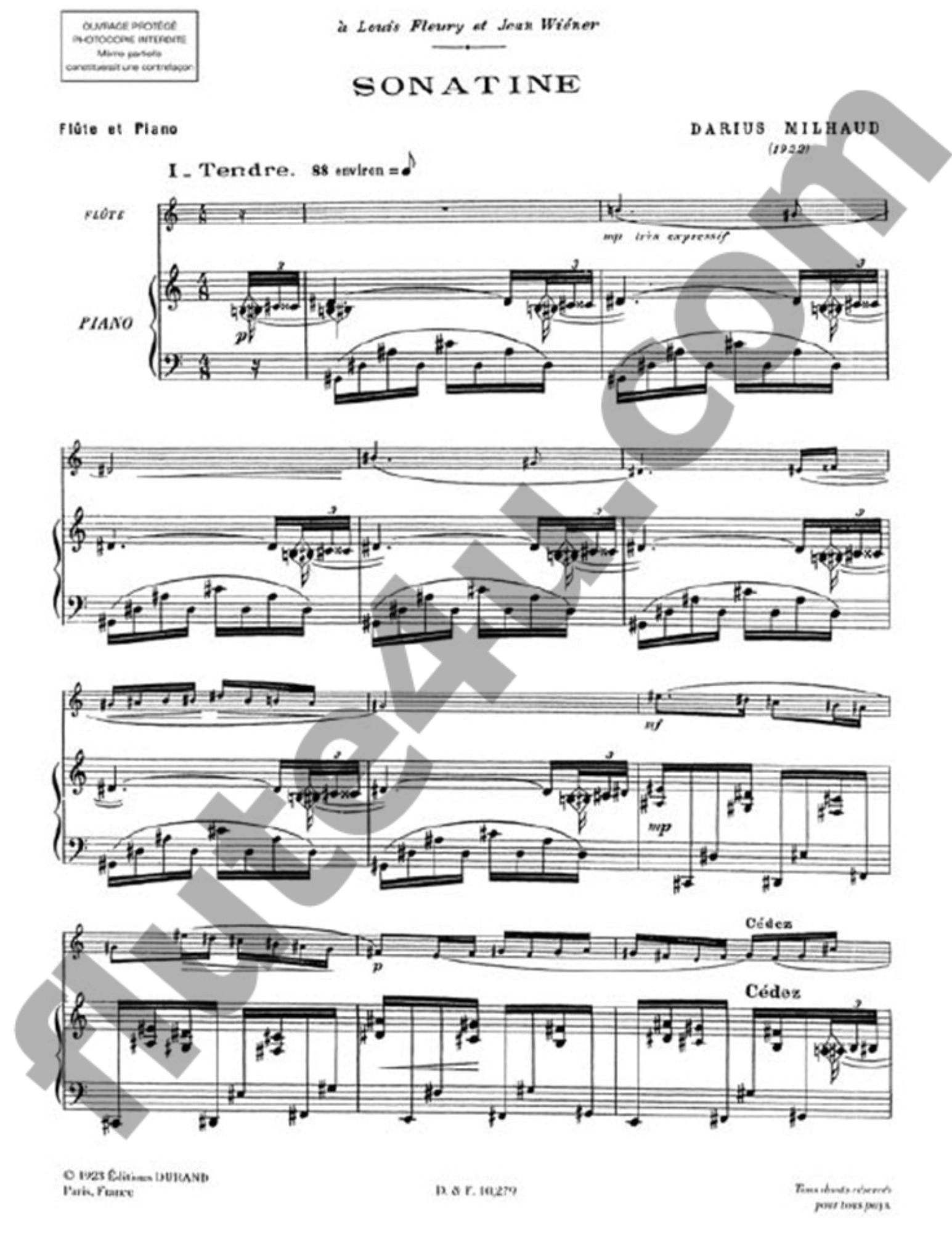 Milhaud, D :: Sonatine