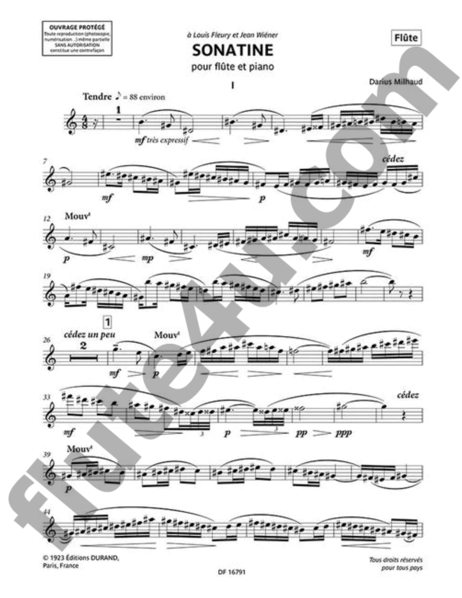 Milhaud, D :: Sonatine