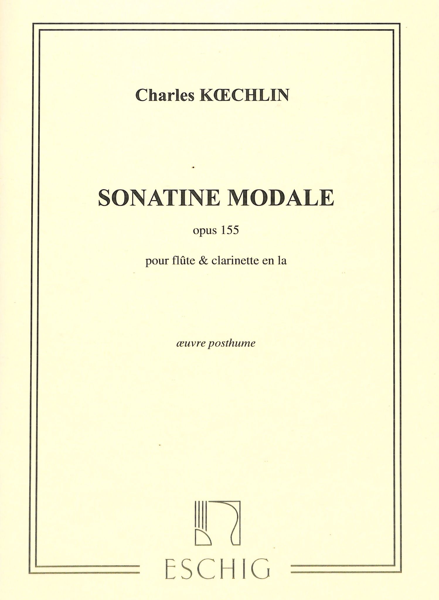 Koechlin, C :: Sonatine Modale, opus 155