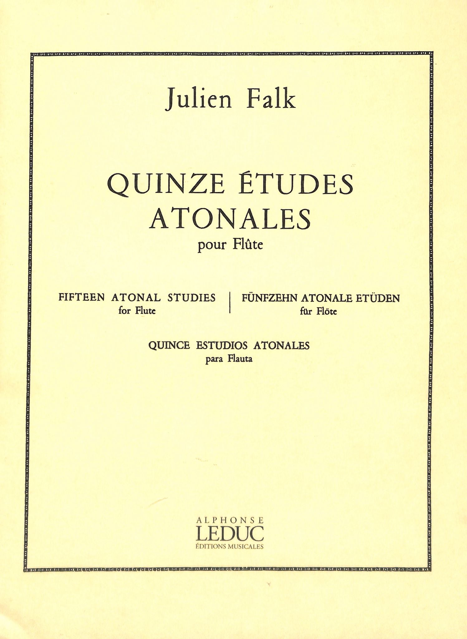 Falk, J :: Quinze Etudes Atonales [15 Atonal Studies]