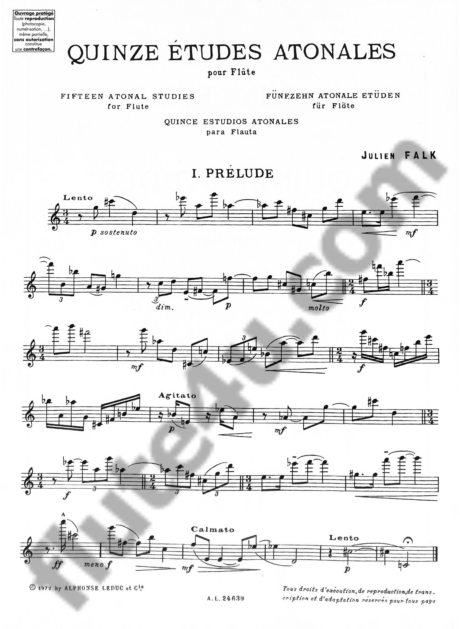Falk, J :: Quinze Etudes Atonales [15 Atonal Studies]