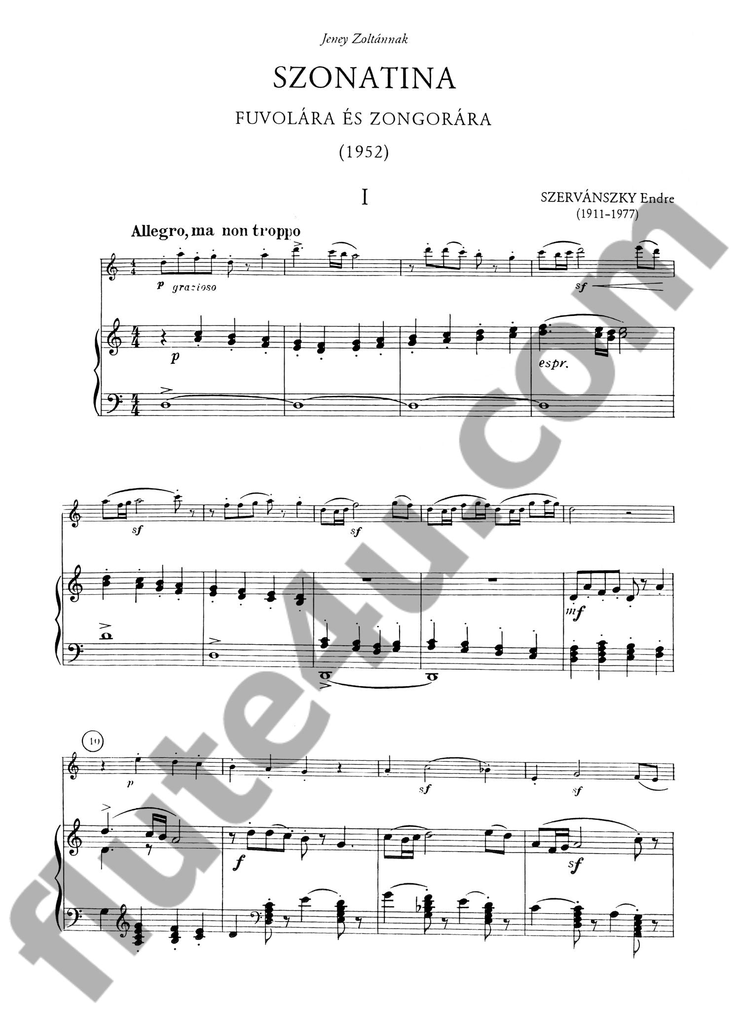 Szervanszky, E :: Sonatine fur Flote und Klavier [Szonatina fuvolara es Zongorara]