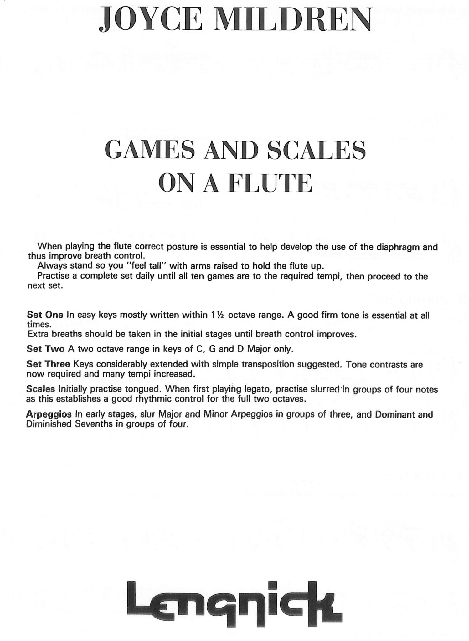 Mildren, J :: Games and Scales on a Flute