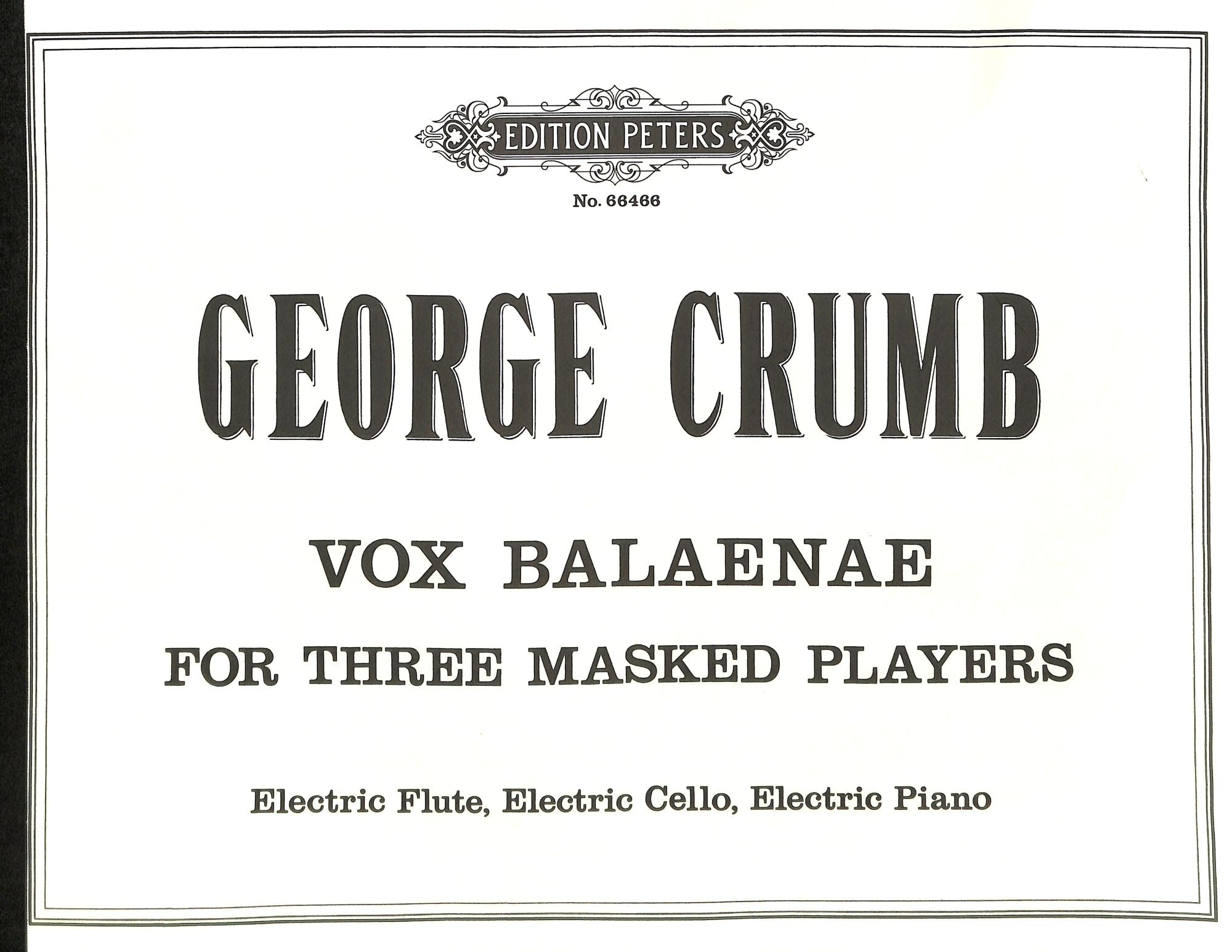 Crumb, G :: Vox Balaenae for three Masked Players