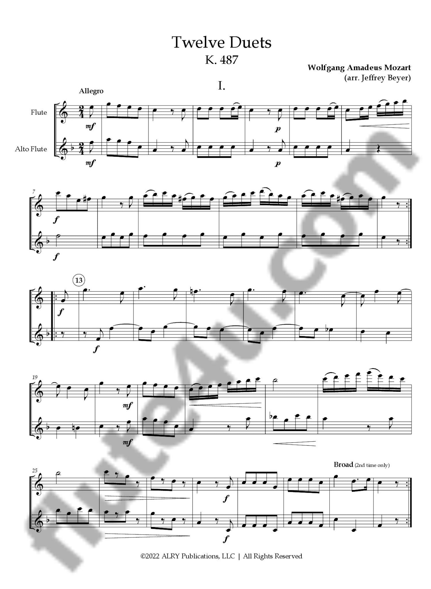 Mozart, WA :: Twelve Duets, K. 487 [12 Duets]