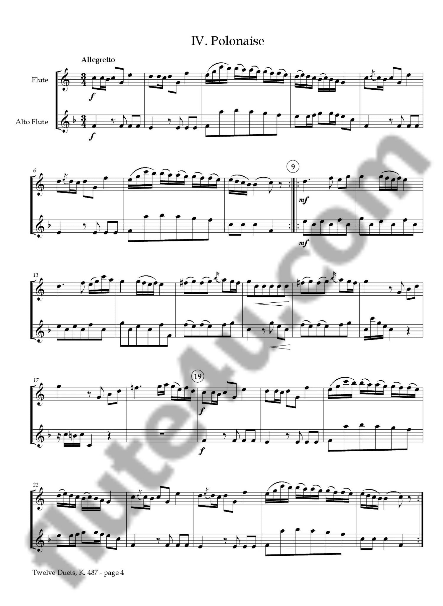 Mozart, WA :: Twelve Duets, K. 487 [12 Duets]