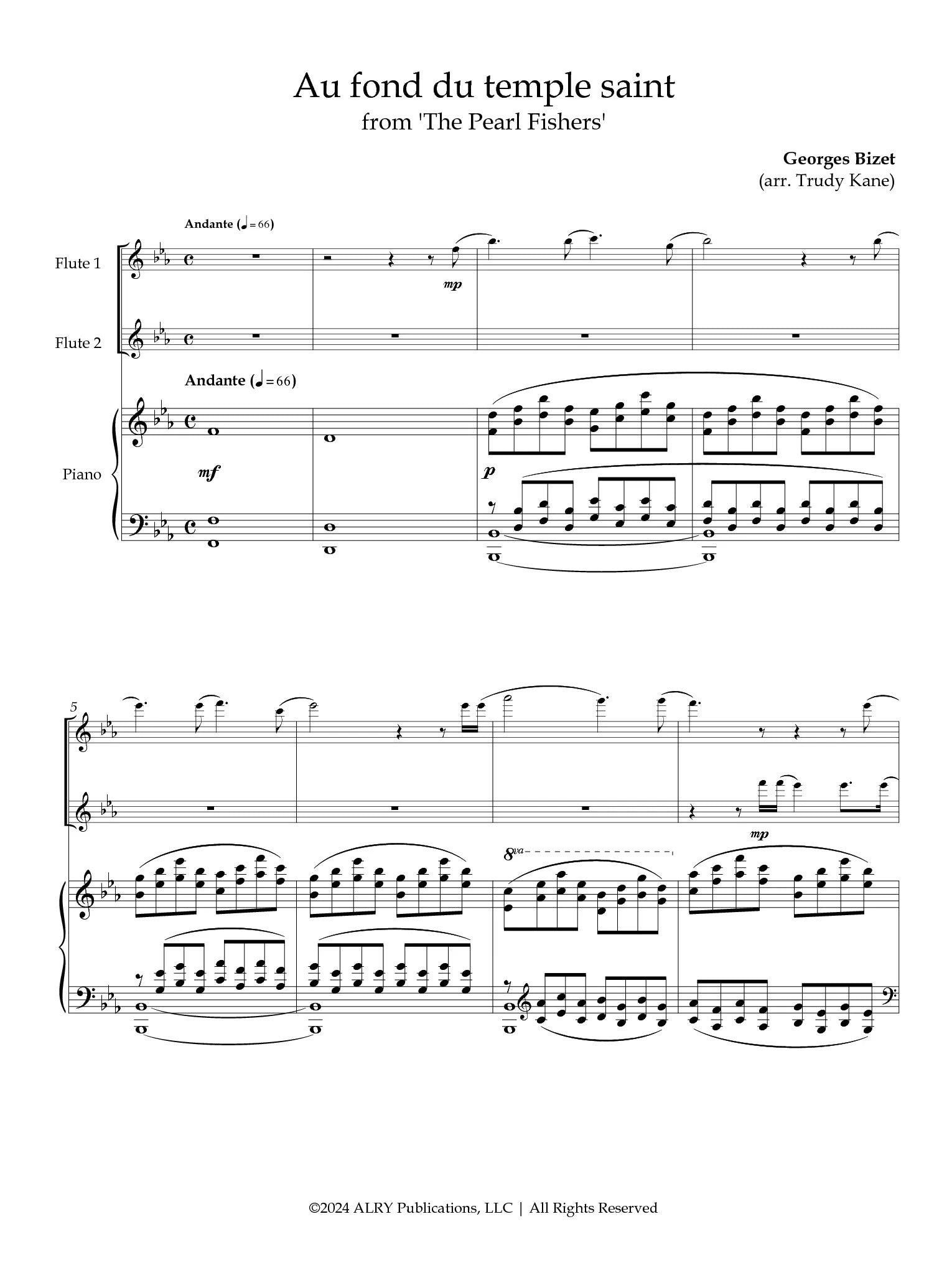 Bizet, G :: Au fond du temple saint from The Pearl Fishers