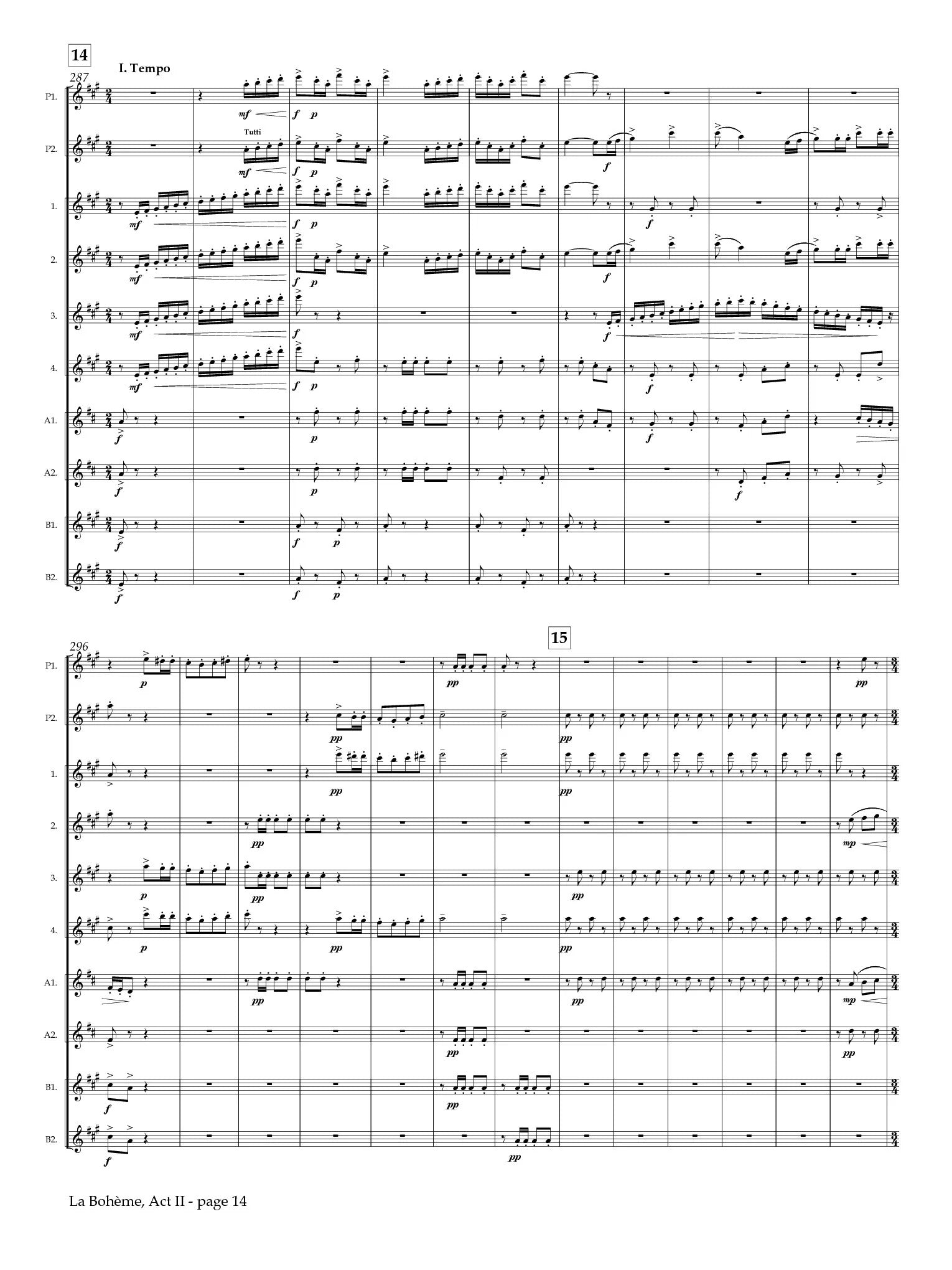 Puccini, G :: Act II from 'La Bohème