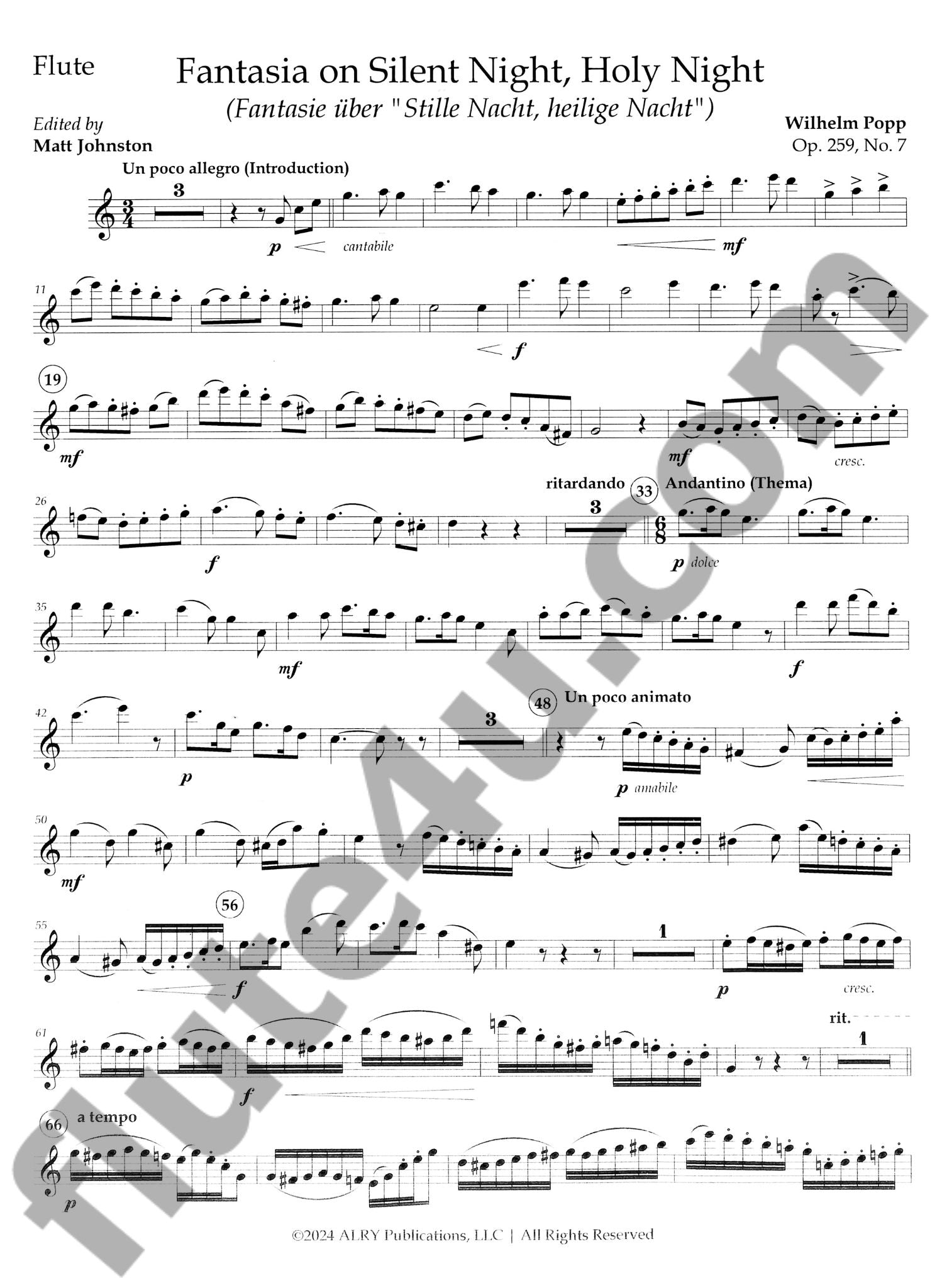 Popp, W :: Fantasia on Silent Night, Holy Night
