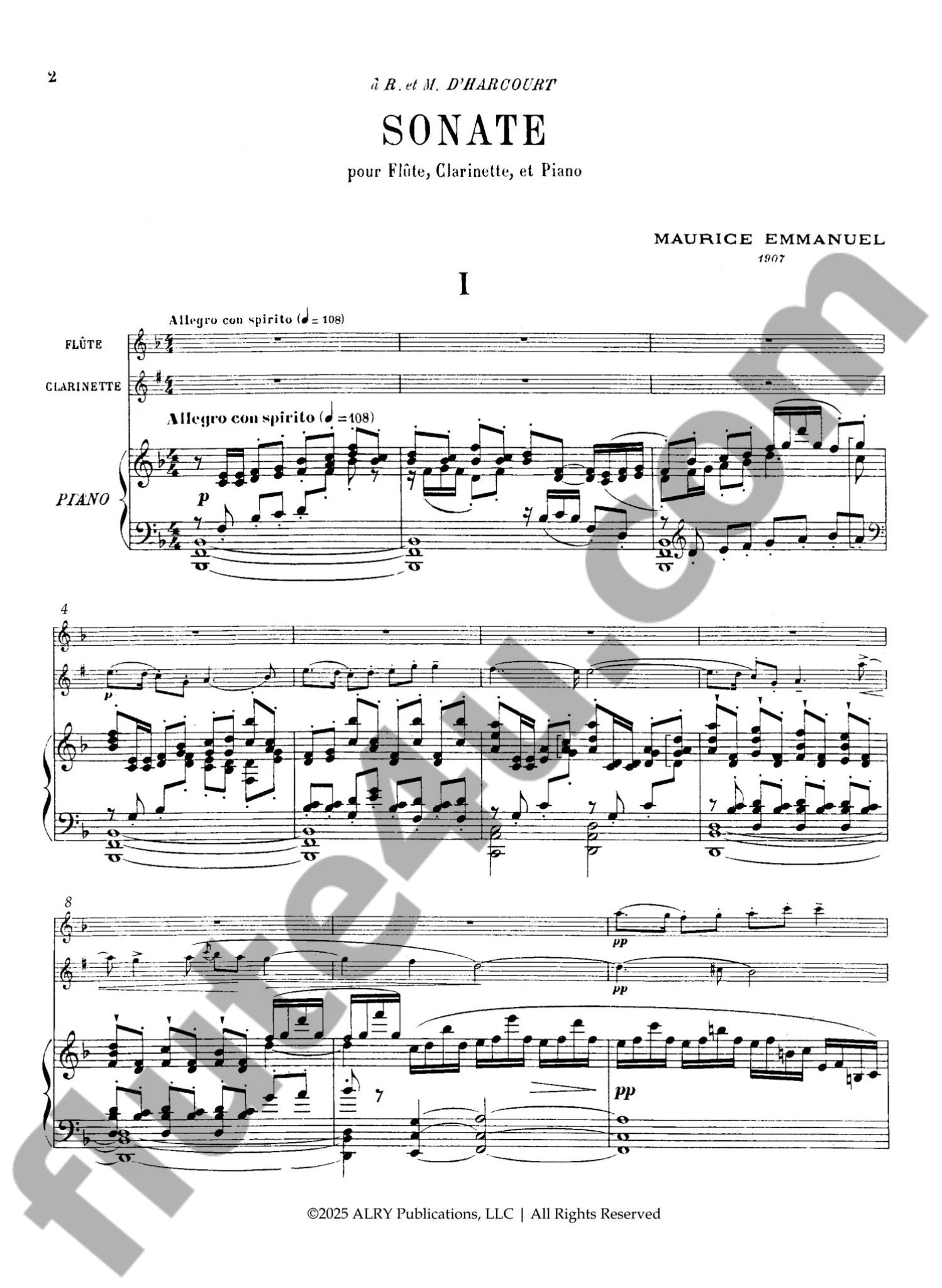 Emmanuel, M :: Sonate, Op. 11