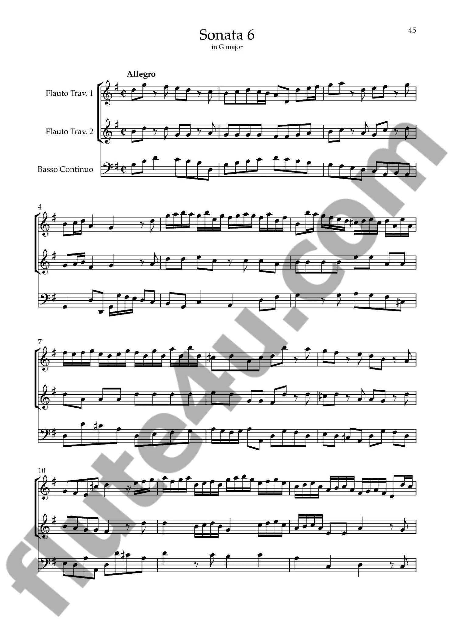 Buffardin, PG :: Six Trio Sonatas