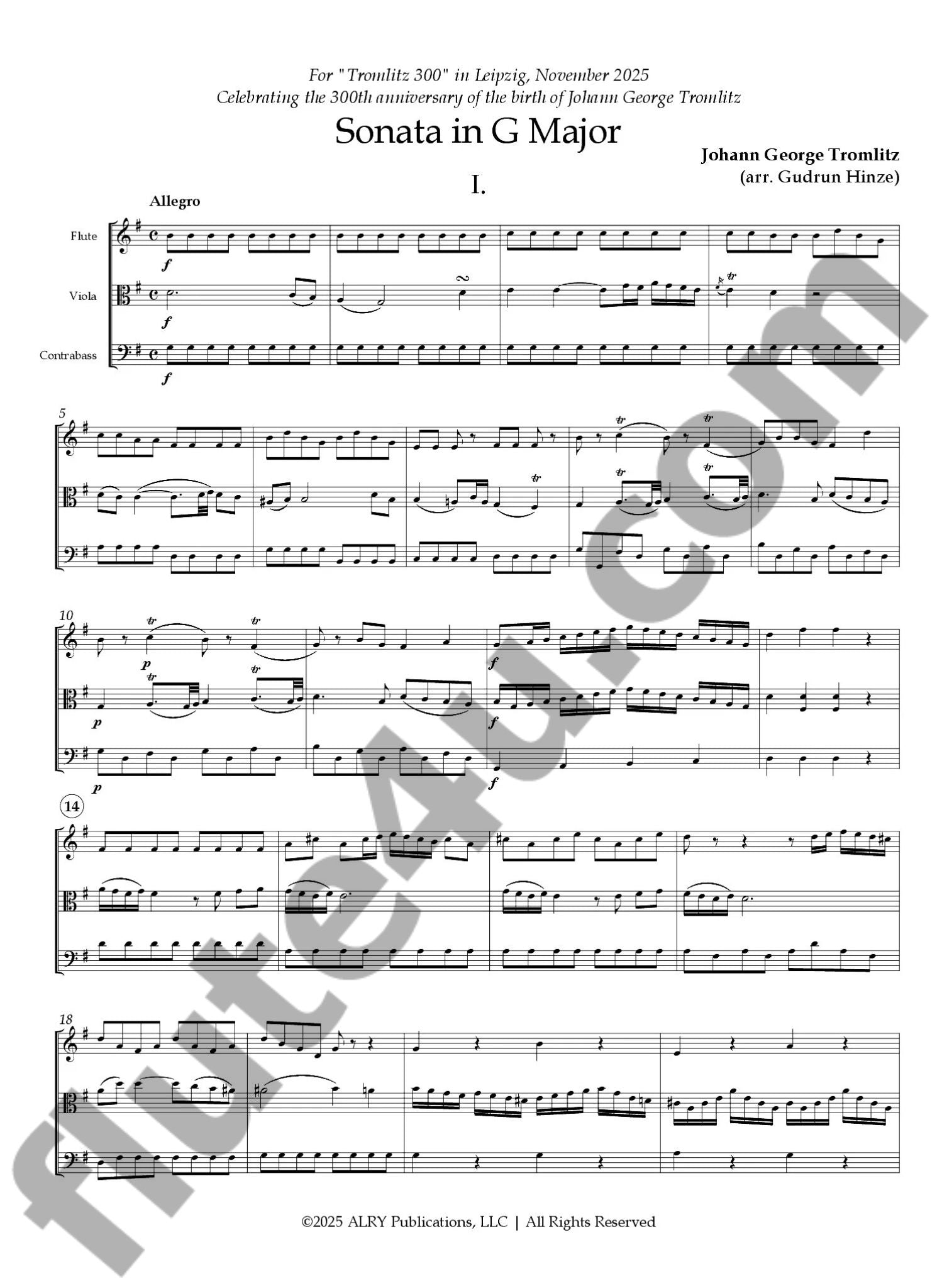 Tromlitz, JG :: Sonata in G Major
