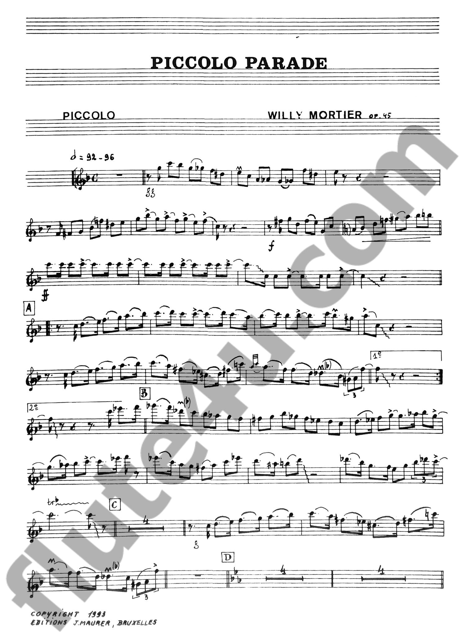 Mortier, W :: Piccolo Parade, Op. 45