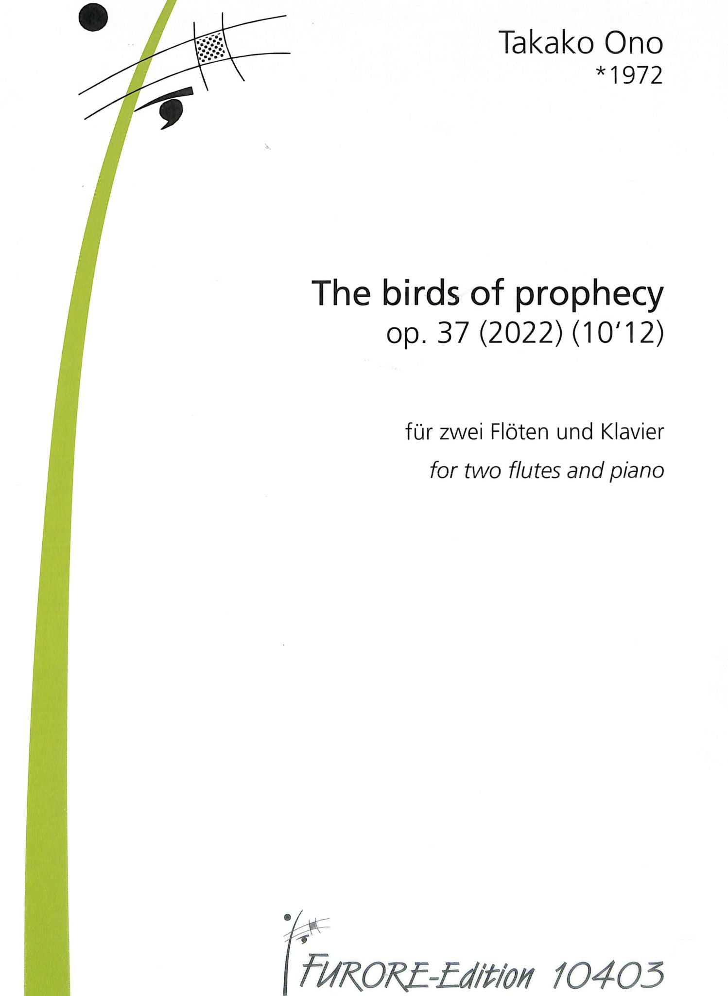 Ono, T :: The birds of prophecy, op. 37