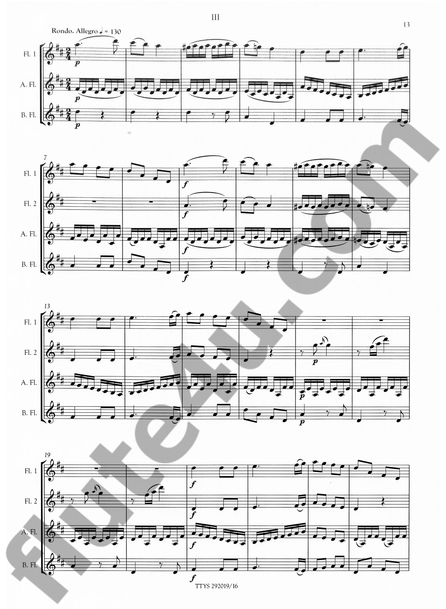 Mozart, WA :: Flute Quartet in D, K285