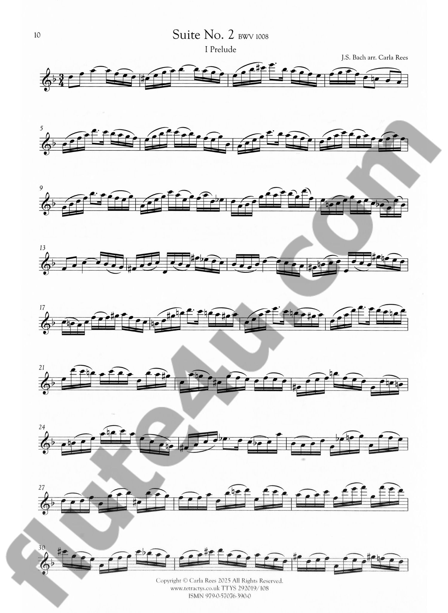 Bach, JS ::  Cello Suites for C Flute, Vol. 1