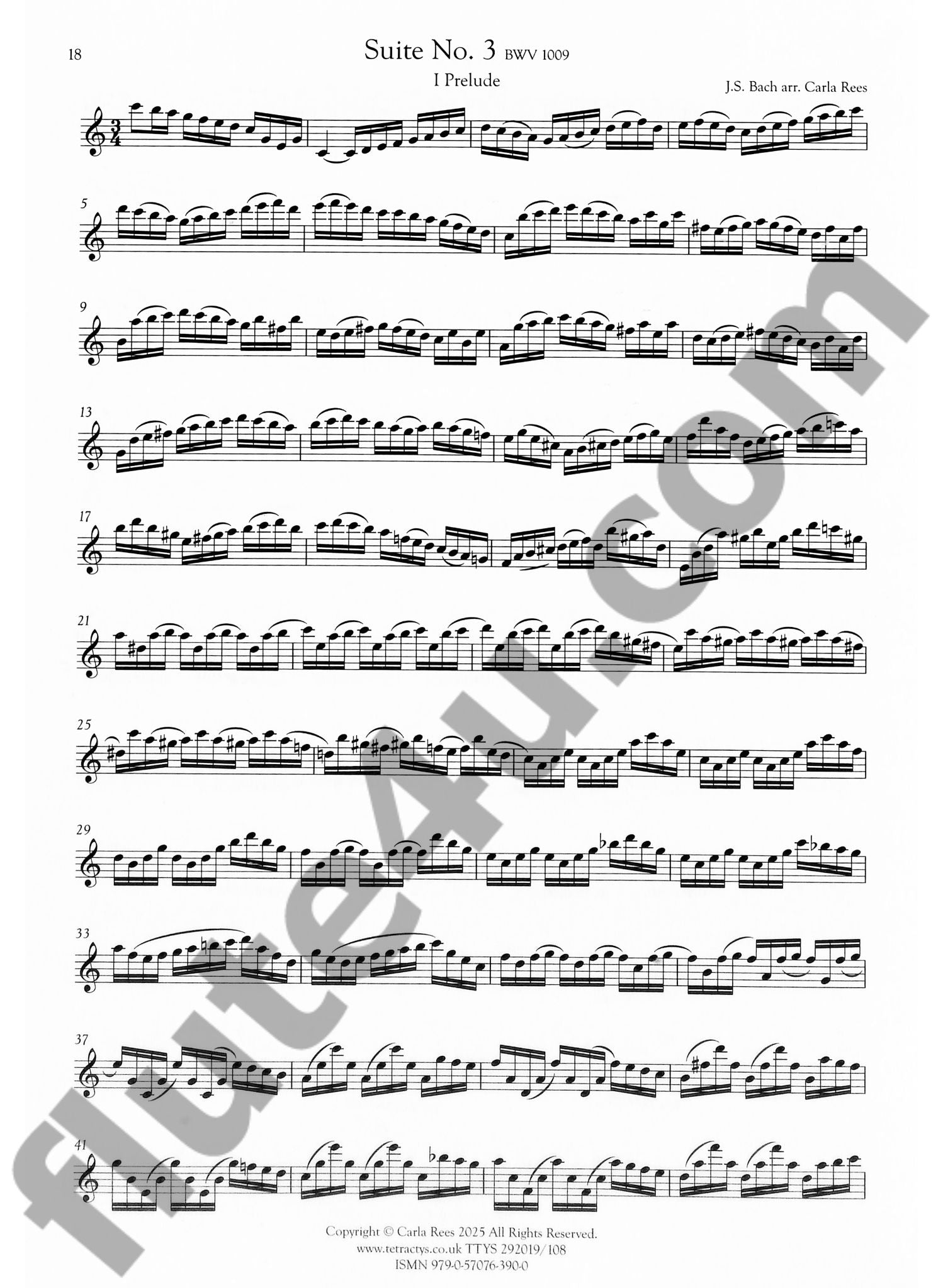 Bach, JS ::  Cello Suites for C Flute, Vol. 1