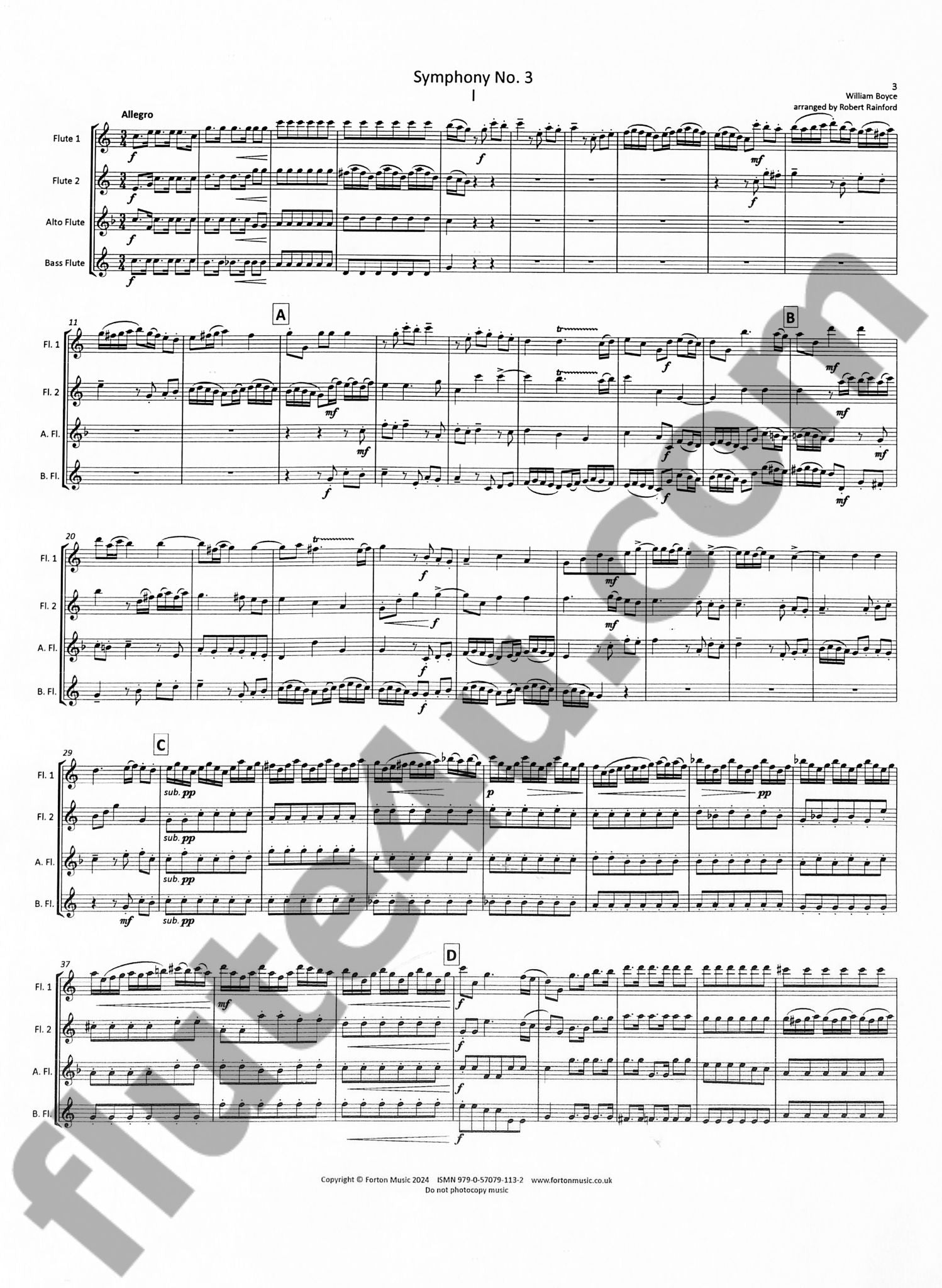 Boyce, W :: Symphony No. 3