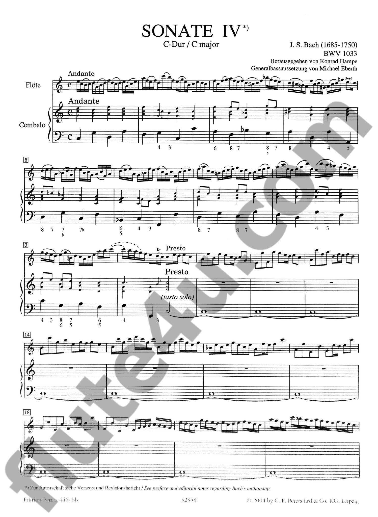Bach, JS :: Flotensonaten II BWV 1033, 1034, 1035 [Flute Sonatas II] w/ CD