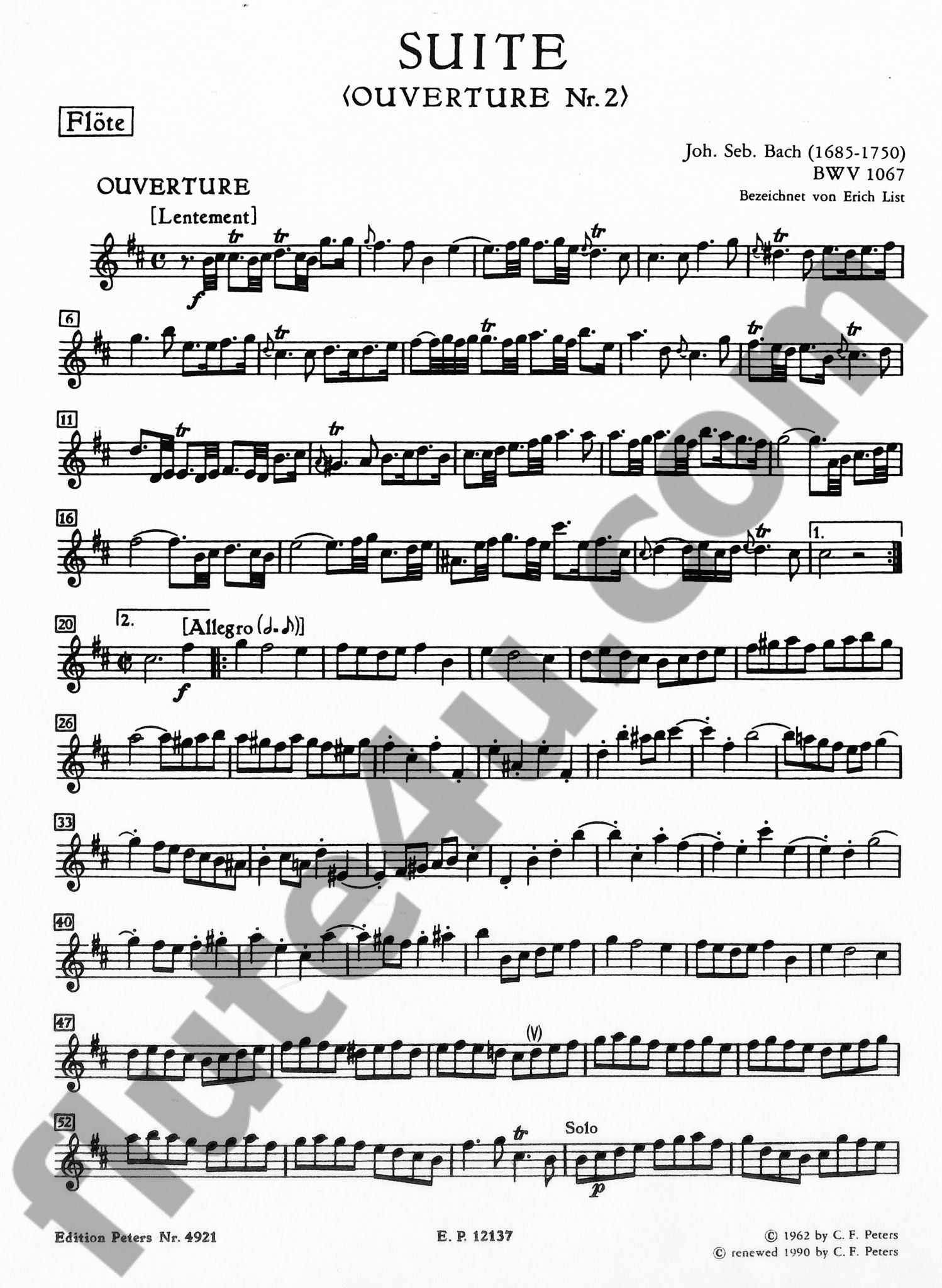 Bach, JS :: Suite (Ouverture) Nr. 2 h-Moll BWV 1067 [Suite (Overture) No. 2 in B minor BWV 1067]