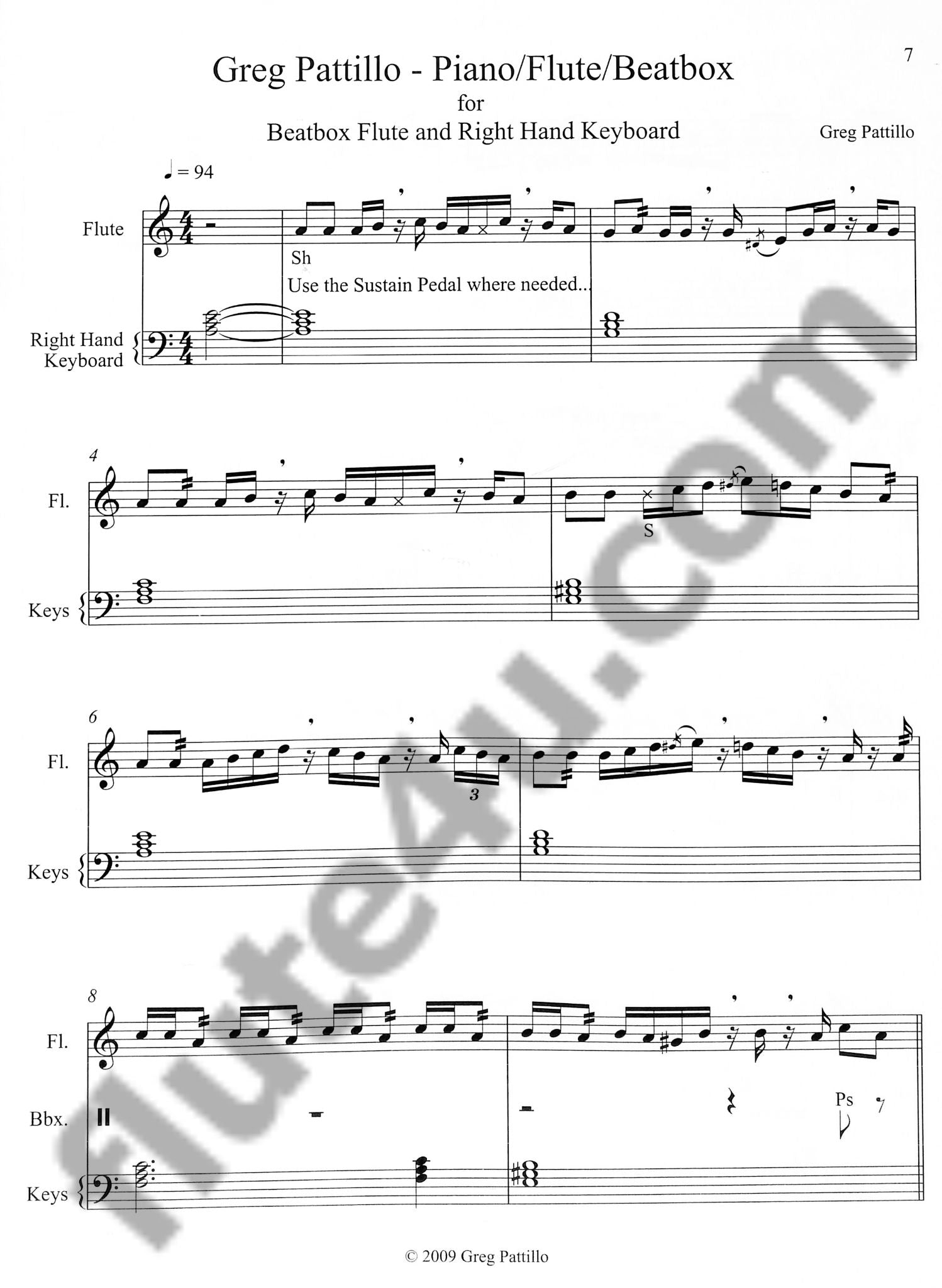 Pattillo, G :: Four Etudes for Beatbox Flute